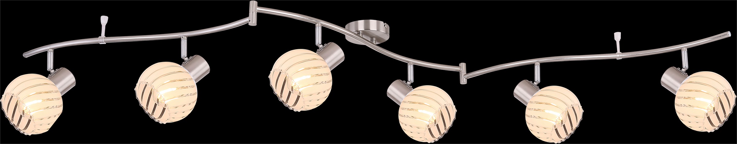 GLOBO LIGHTING Deckenspot »WILLY« E27 1 Stk. Nickel Strahler mit Glas klar, beweglich, 6x E27