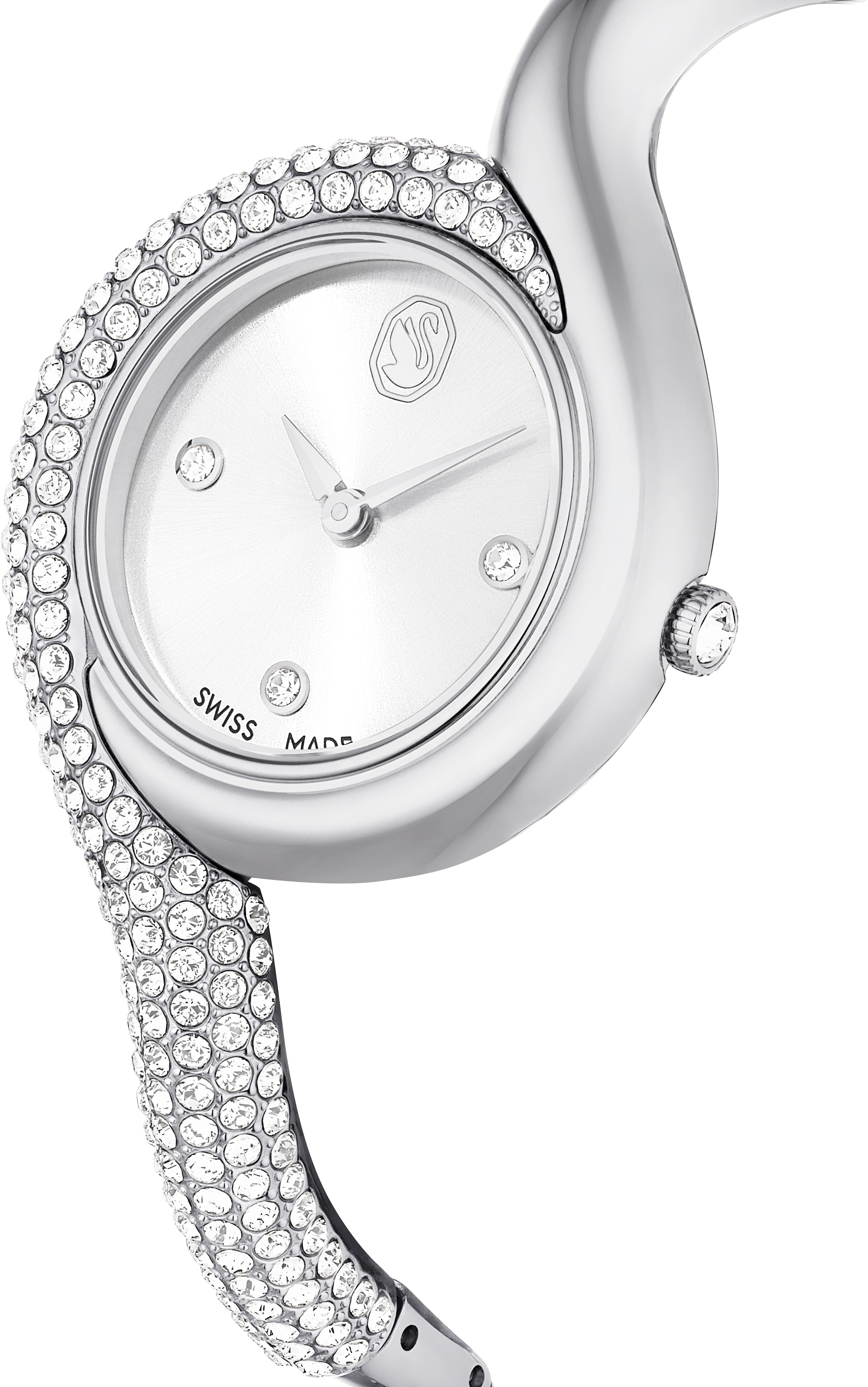 Swarovski Quarzuhr »DEXTERA BANGLE«, Armbanduhr, Damenuhr, Swiss Made, Edelstahlarmband, analog