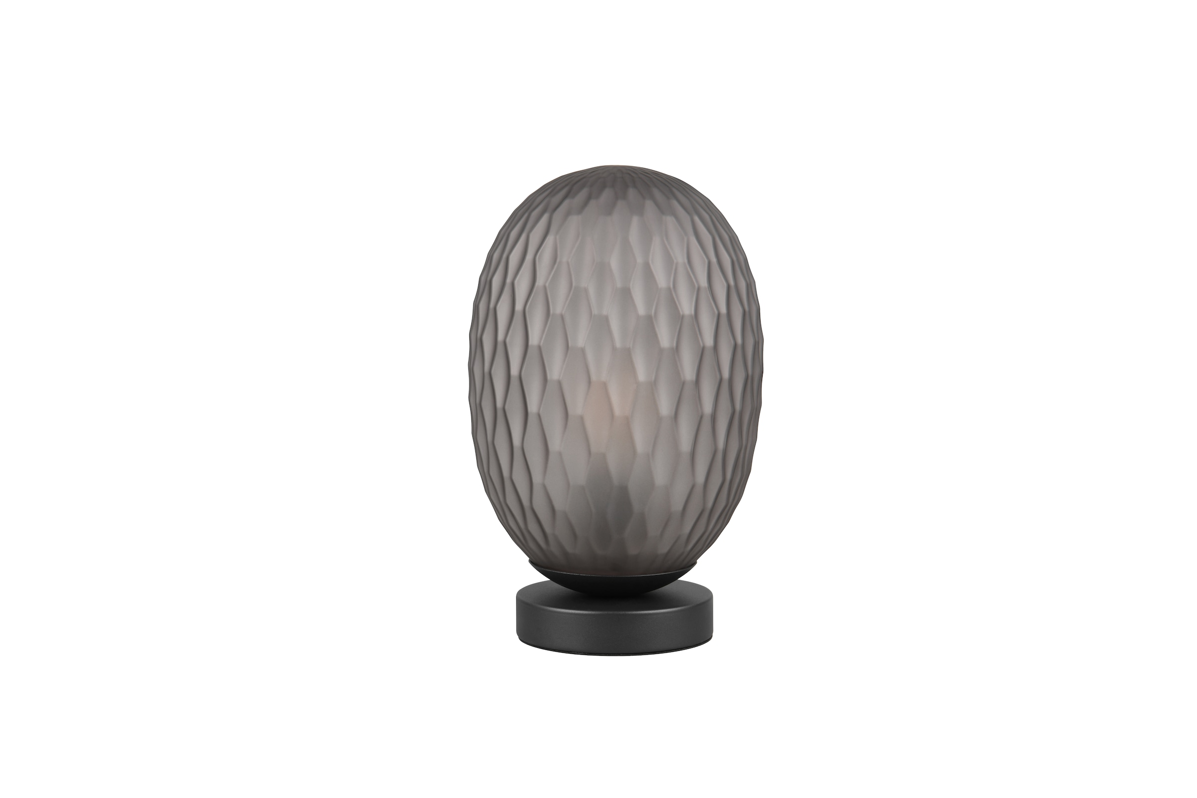 TRIO Leuchten Tischleuchte »FACETTE, Nachttischlampe mit Glas-Schirm Ø 18cm, Schnurschalter« E27 1 Stk. warmweiß - kaltweiß exkl. Leuchtmittel 1x E27 max 25W, Höhe 29cm, Tischlampe Schlafzimmer