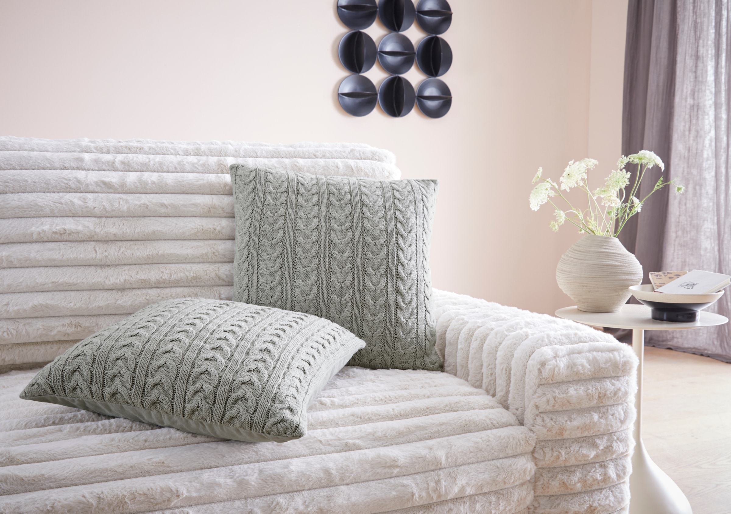 LeGer Home by Lena Gercke Dekokissen "Trisha, 2er Set" Modernes Strickmuste günstig online kaufen