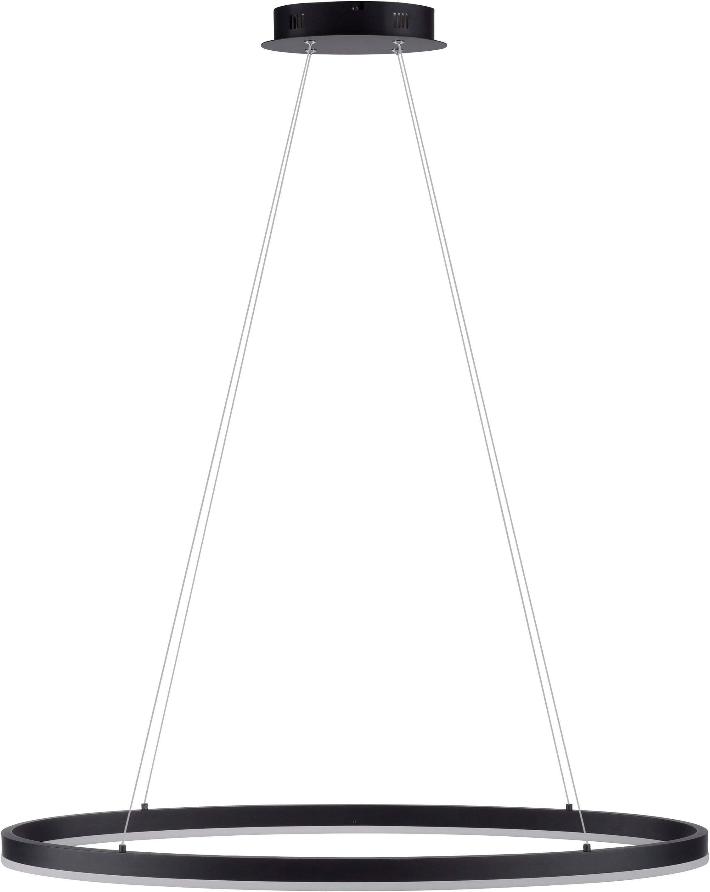 PAUL NEUHAUS Pendelleuchte "TITUS", 1, Ø 80cm, 1 Stk., grau, Esszimmer, Leuchten, LED, dimmbar, Simply Dim, Memory, nach Trennung vom Netz