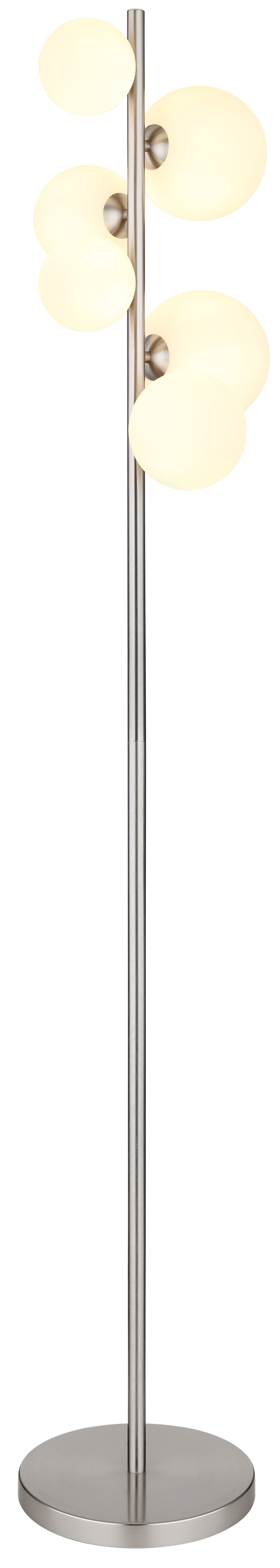 GLOBO LIGHTING Stehlampe "RIHA", 1 Stk.nickel matt, Wohnzimmer, Leuchten, Stehleuchte/Wohnzimmer/Schlafzimmer/Flur