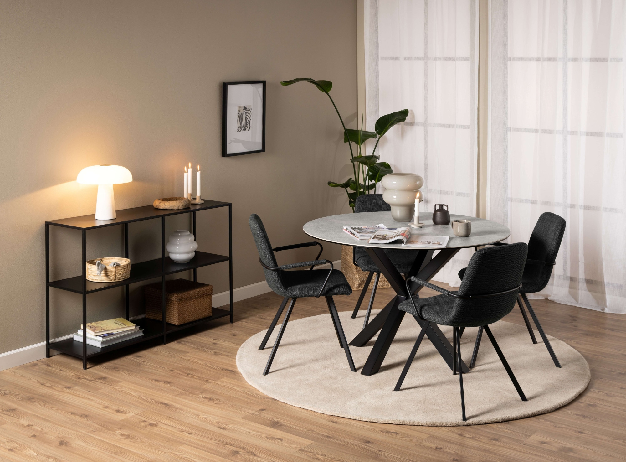 ACTONA GROUP Esstisch »Heaven, runde Tischplatte aus Keramik o. Glas & belastbar bis 100 kg« Esstisch, OTTOs Choice,  Tischplatte aus rauer Keramik, stahl gestell, Rund, 119x75,5