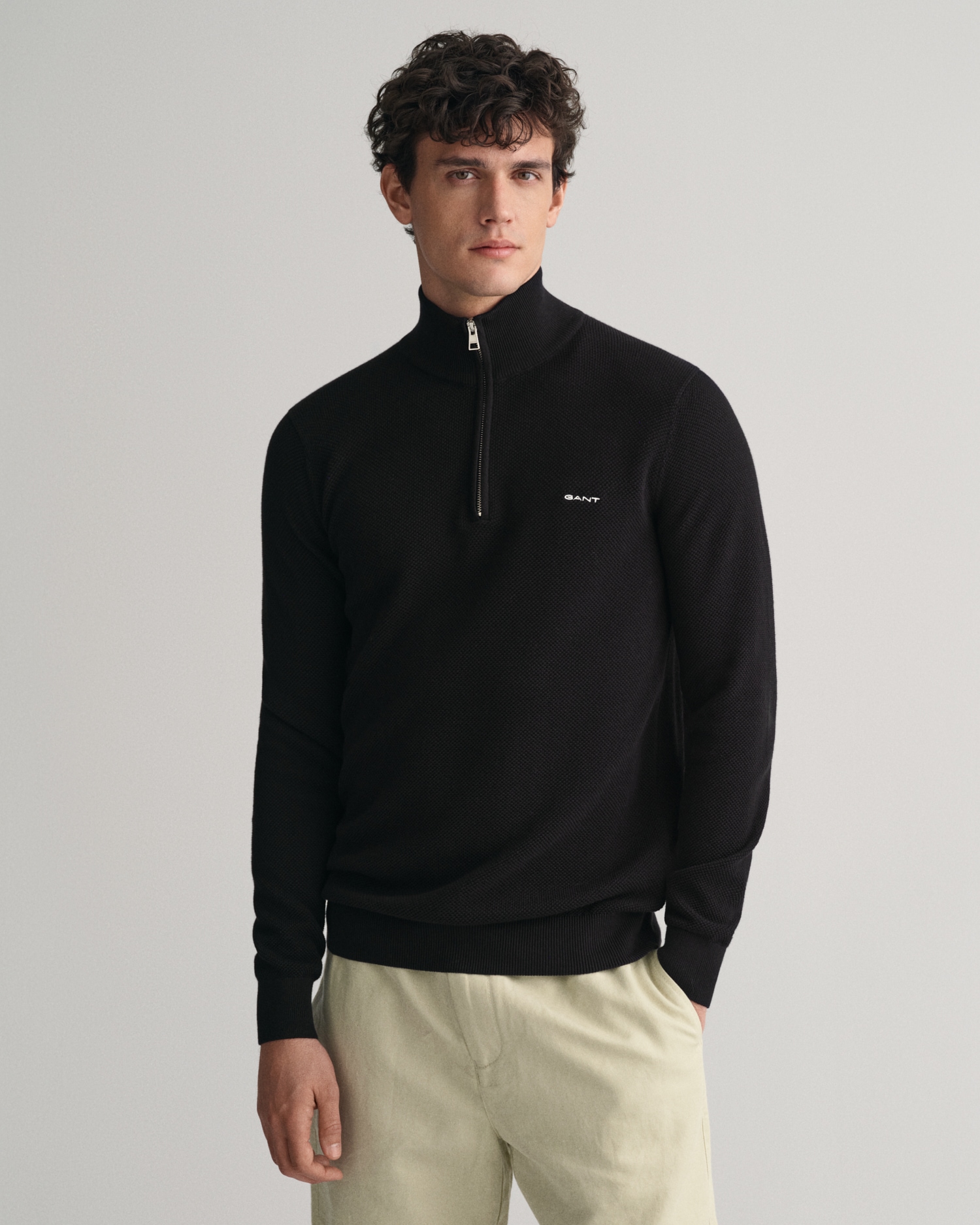 Gant Troyer »COTTON PIQUE HALF ZIP«, mit Piqué-Struktur