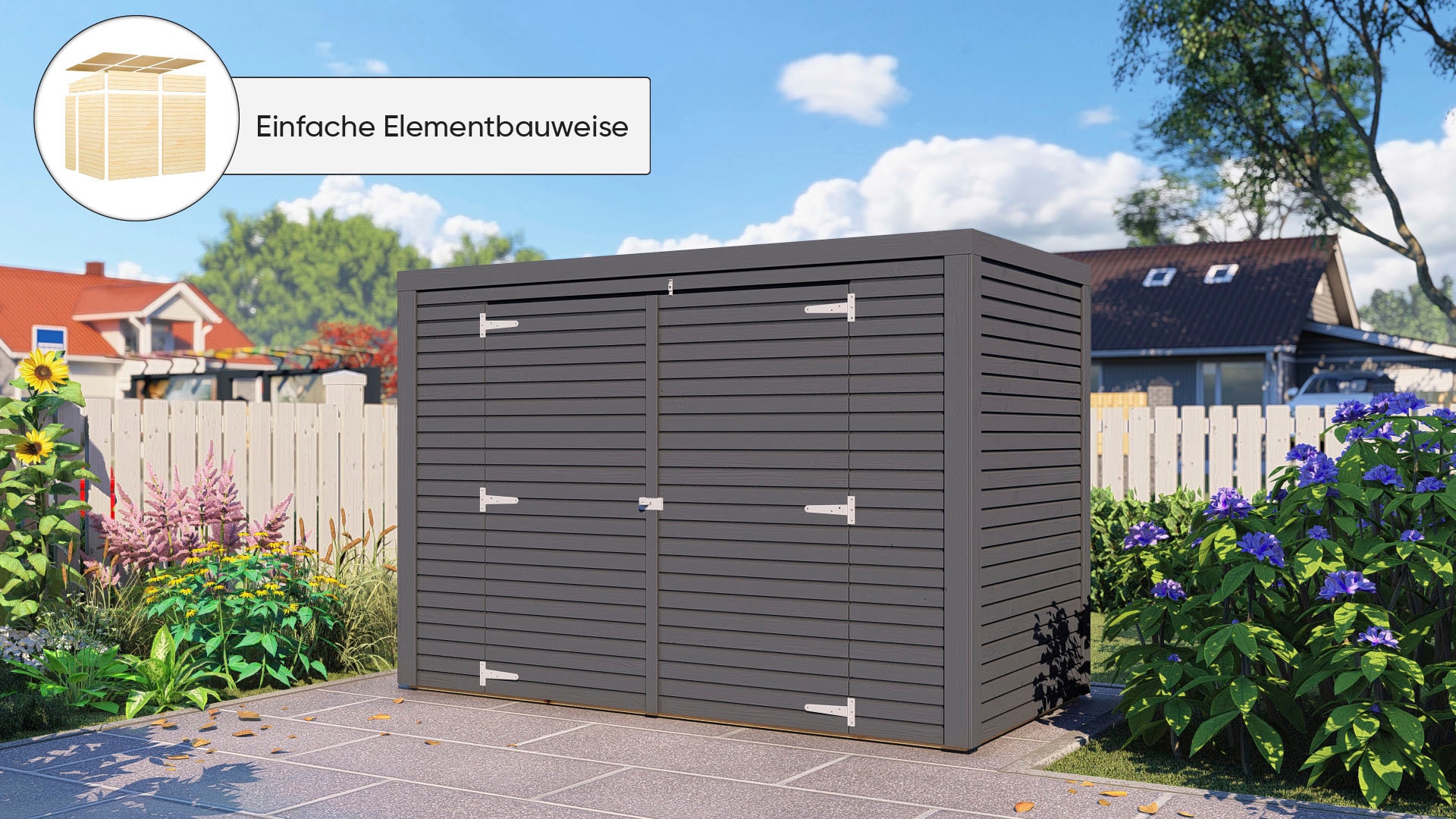 KONIFERA Fahrradbox »Bike Box«, (Komplett-Set), aus Fichte, BxTxH: 207x103x143 cm