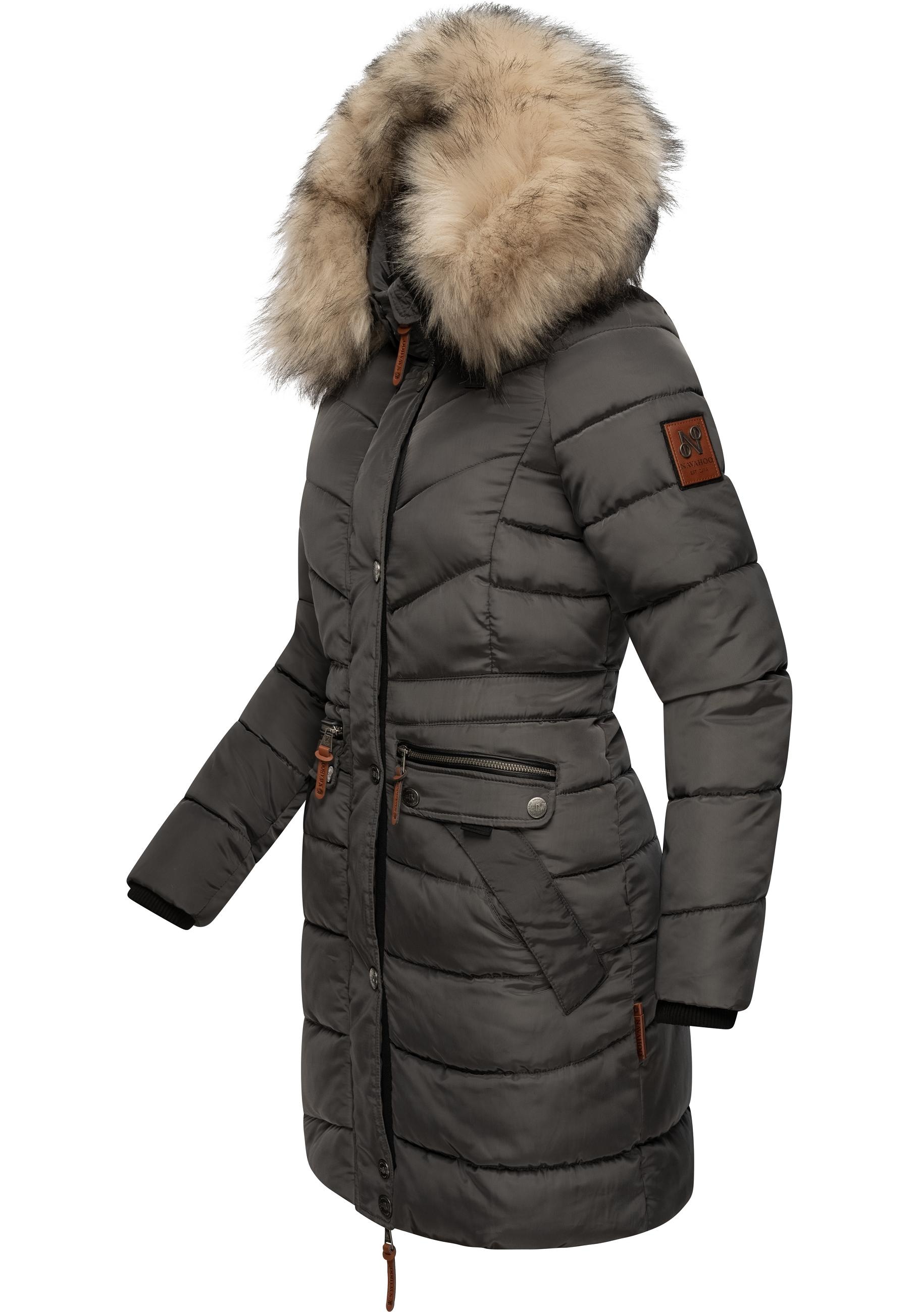 Navahoo Steppmantel »Paula«, stylischer Winter Parka m. edlem Fellimitat