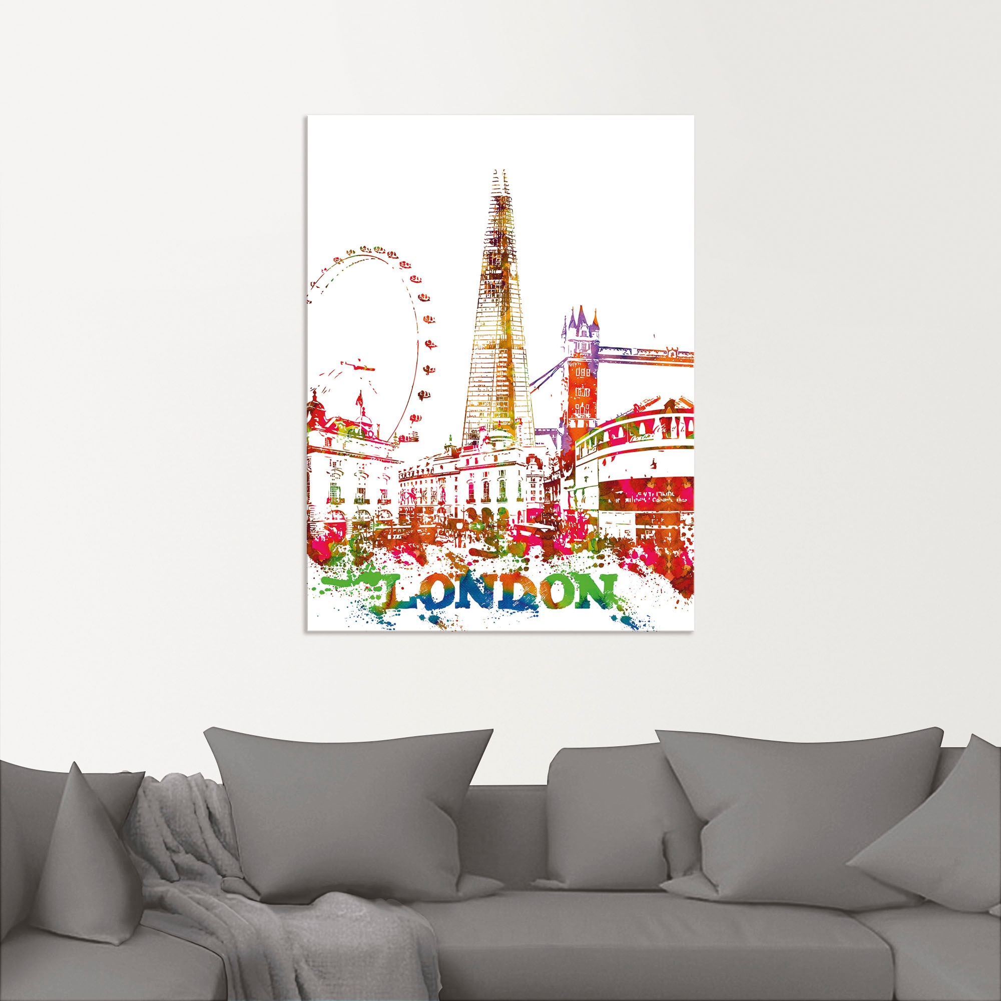 Artland Wandbild "London Grafik", London, (1 St.), als Alubild, Leinwandbil günstig online kaufen