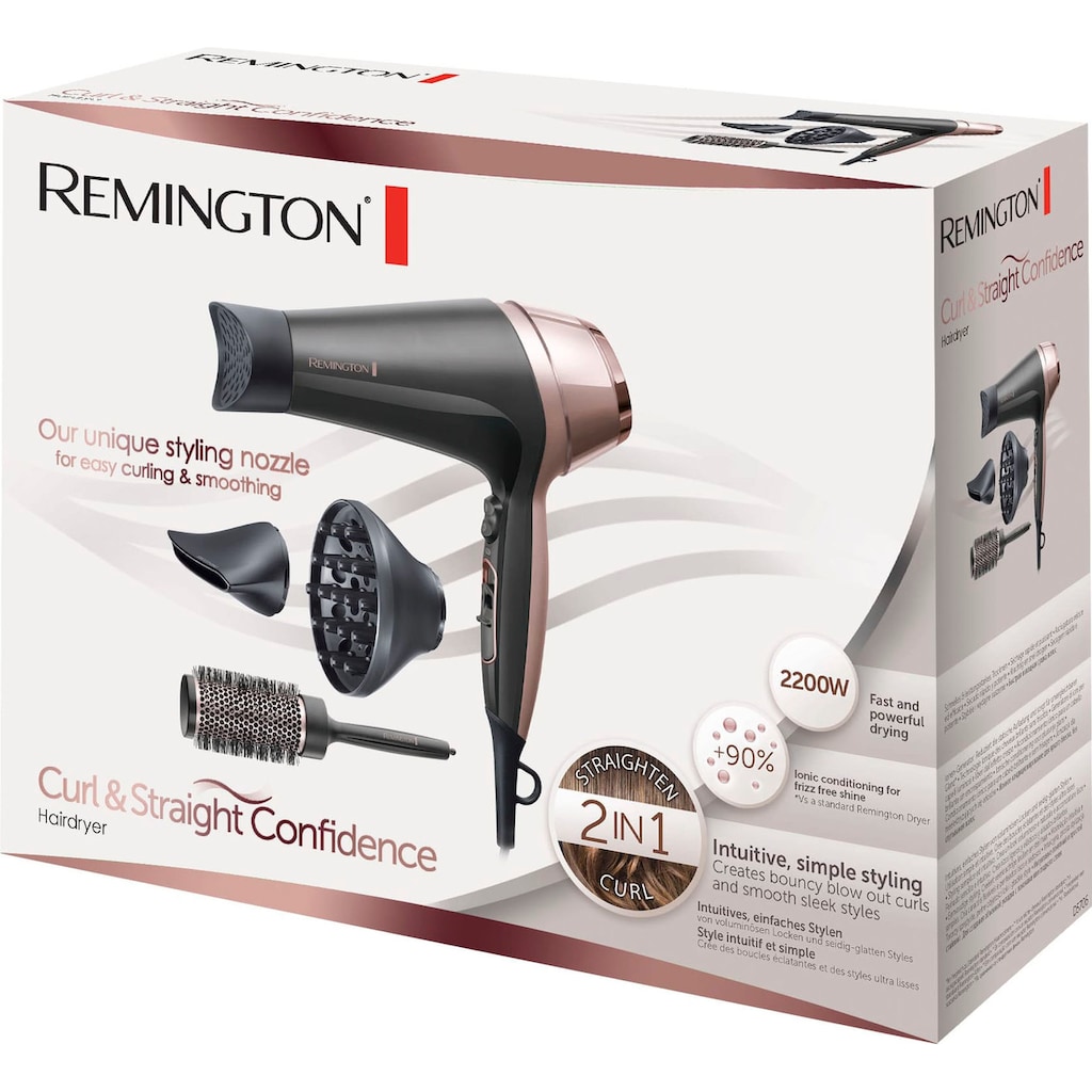 Remington Haartrockner »Curl & Straight Confidence (D5706)«, 2200 W, 3 Aufsätze