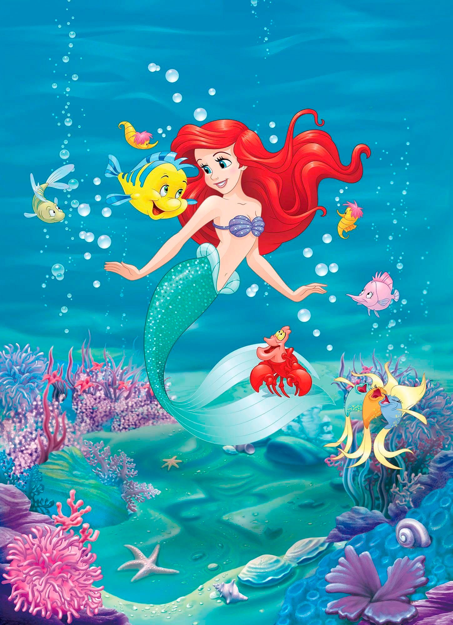 Komar Fototapete "Ariel Singing - Größe 184 x 254 cm" bedruckt glatt Kinderzimmer