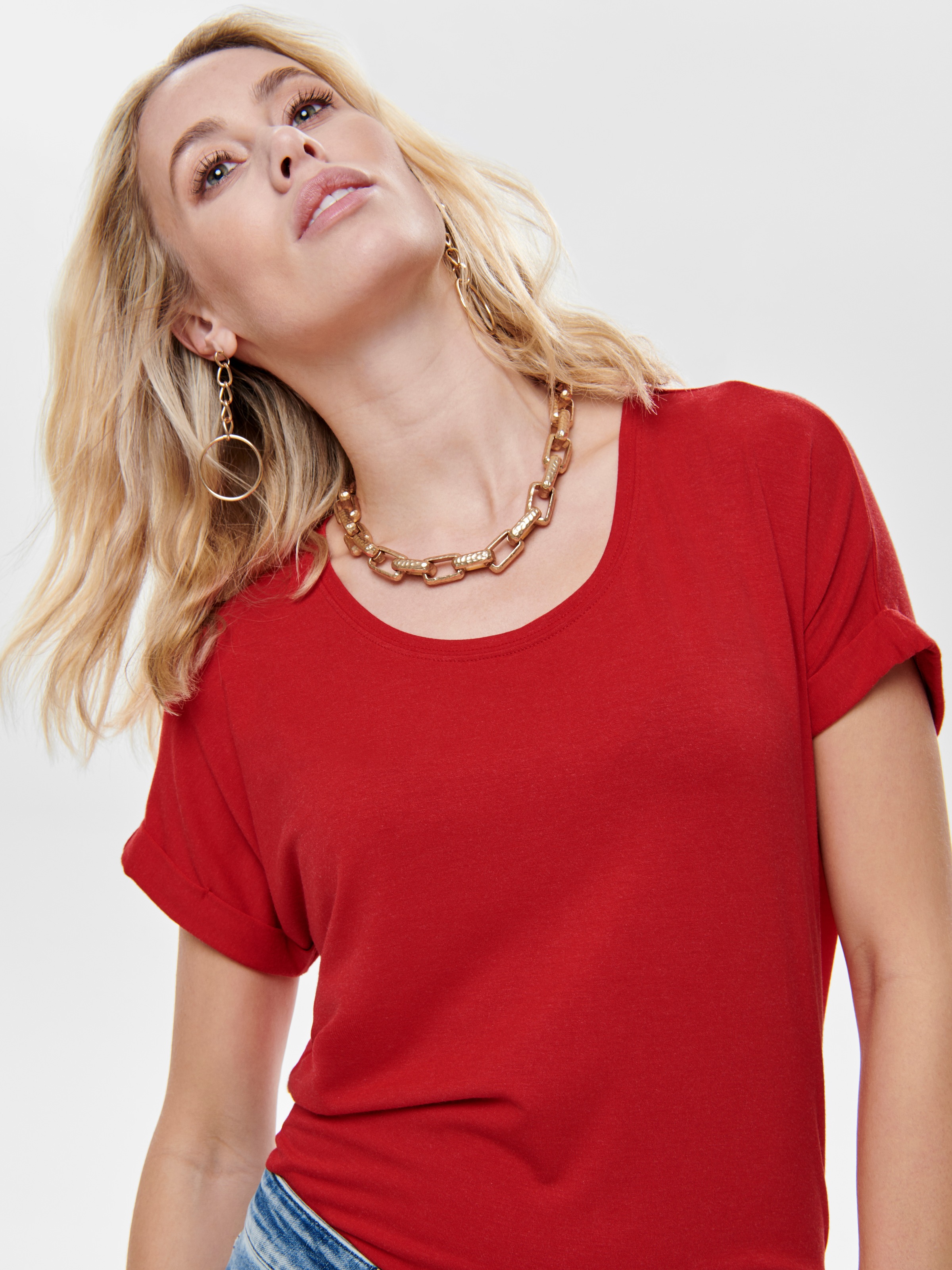 ONLY T-Shirt "ONLMOSTER – Kurzarmshirt mit Aufschlag und klassischem Look" günstig online kaufen