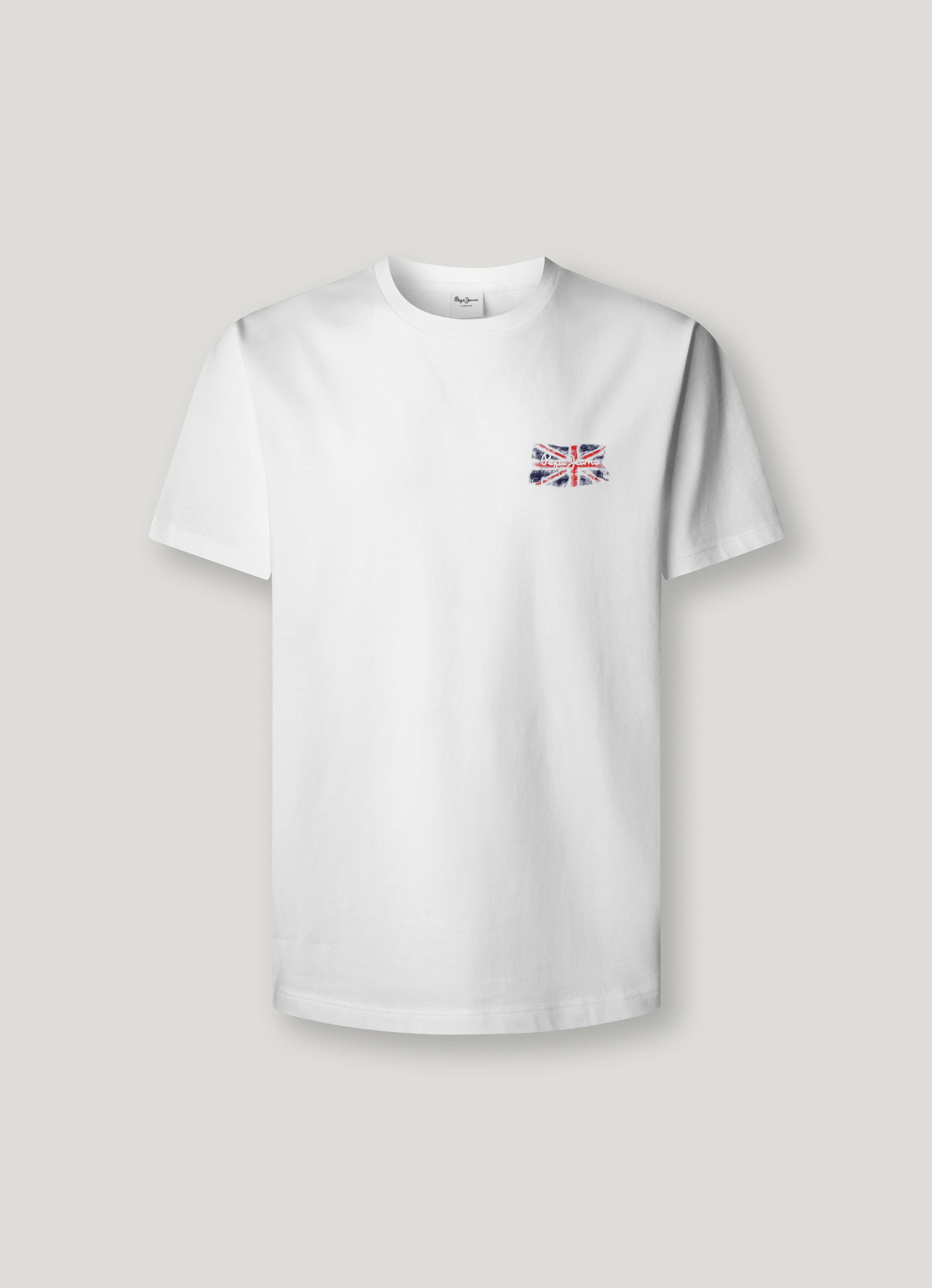 Pepe Jeans T-Shirt »Small Flag« aus reiner Baumwolle, Rundhals