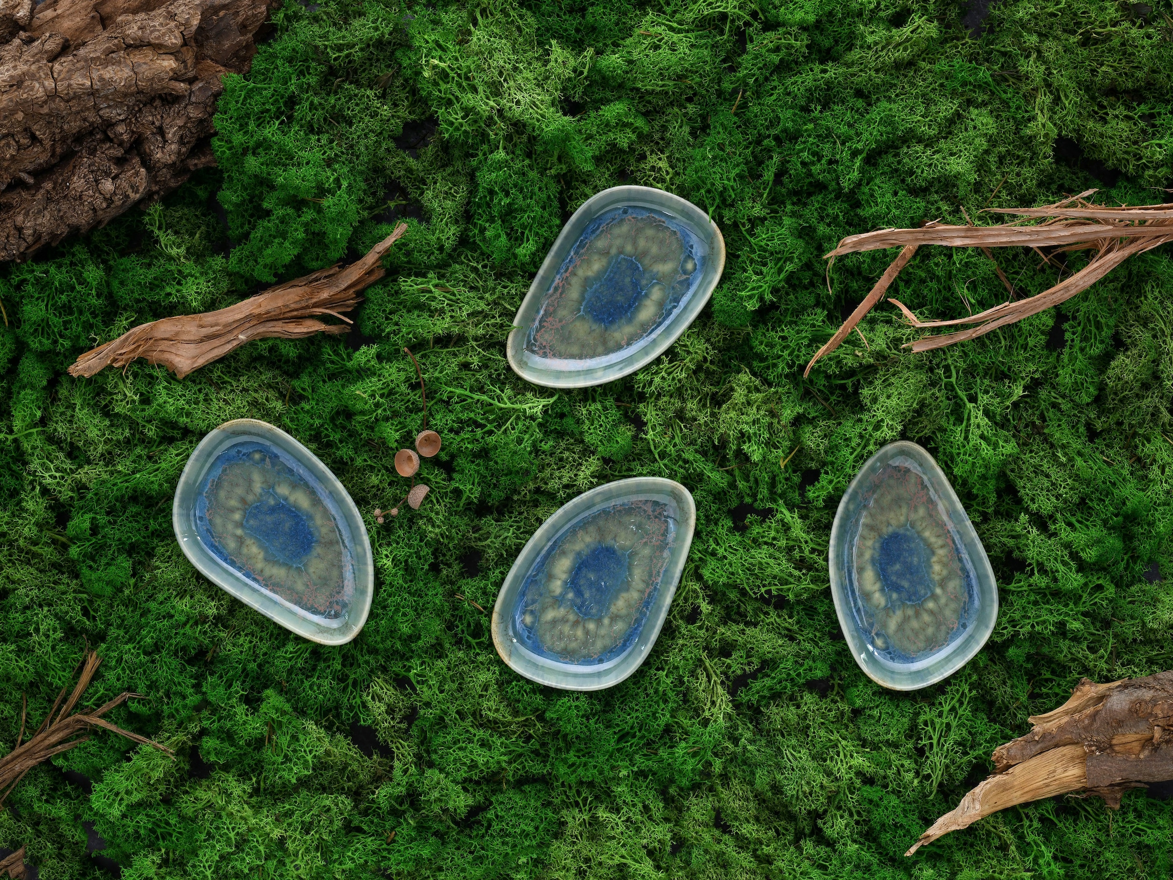 CreaTable Schale »Yuki« 4 Stk. aus Steinzeug Beilagenschale, reaktiver Digitaldruck