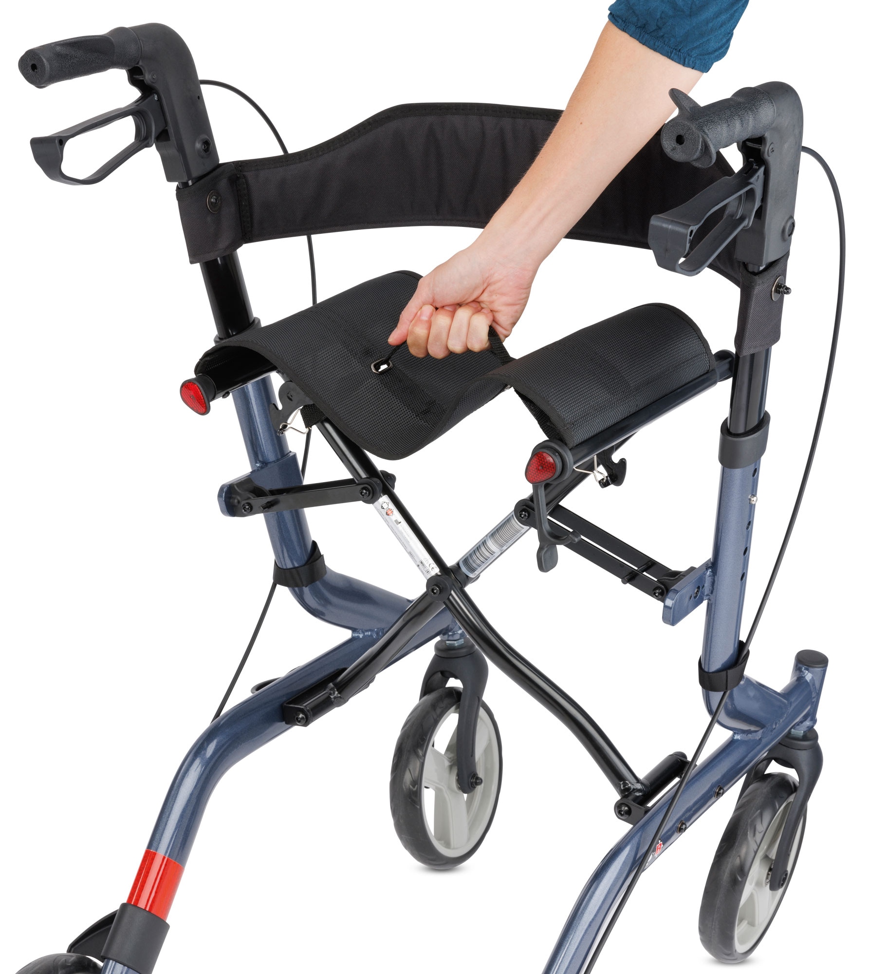 Bischoff & Bischoff Rollator »Capero Rollator«, faltbare Senioren Gehhilfe mit Rückengurt, Tasche und Stockhalter