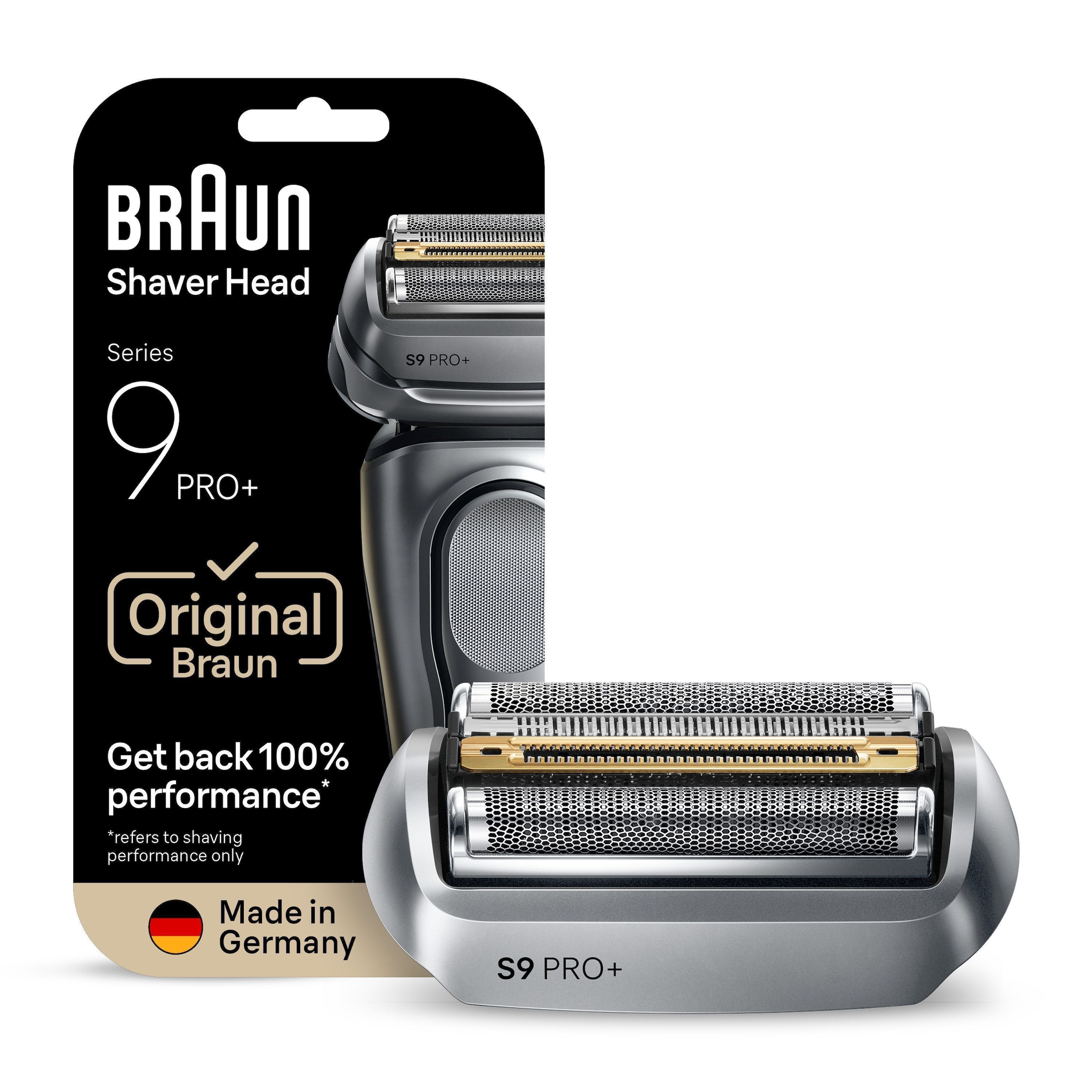 BRAUN Herren Ersatzscherkopf "Series 9 96M", silber, Scherköpfe, Kompatibel mit allen Braun Series 9 Rasierern, ORIGINAL vom Hersteller