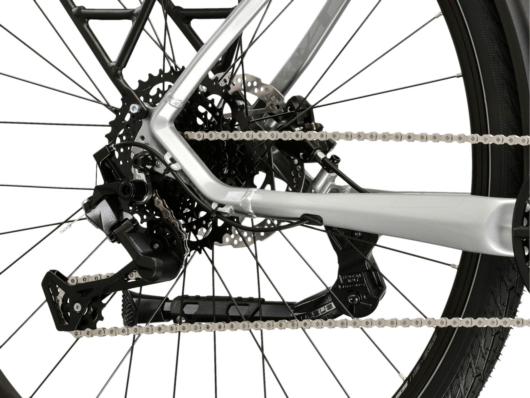 Kross E-Bike »KROSS E-Trekkingrad Trans 5.0 28" silber 9 Gänge«, 9 Gang, microSHIFT, ADVENT M619, Mittelmotor 250 W