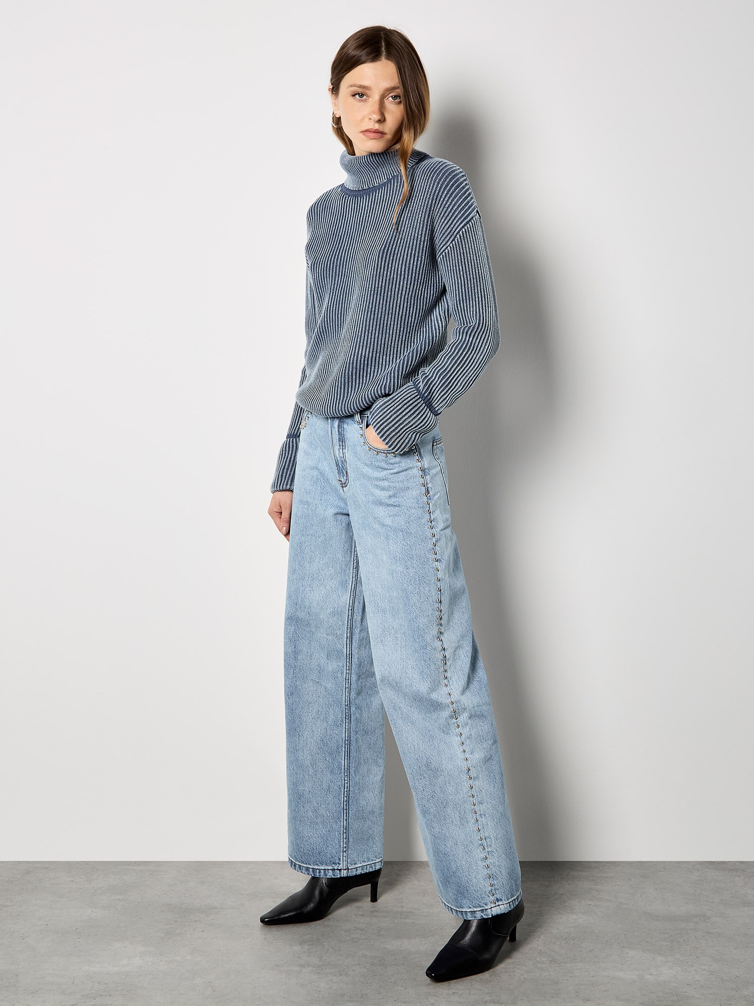 Apricot Rollkragenpullover »Rollkragenpullover« mit Rippstrick und Stonewashed-Effekt