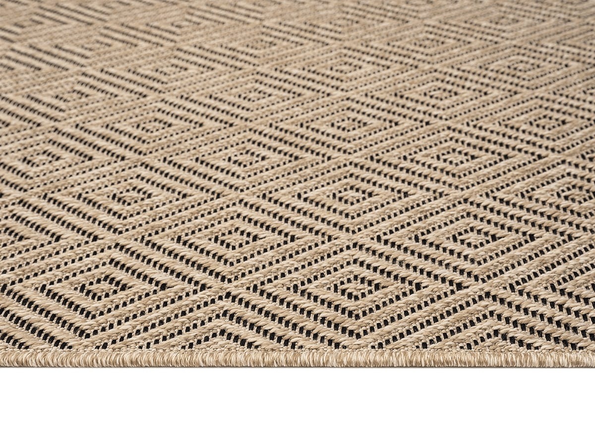 Teppich THE CARPET "Kansas", beige (natur), B:240cm H:1mm L:340cm, Polypropylen, Teppiche, Teppich, moderner robuster In und Outdoor Teppich Jute Look 3