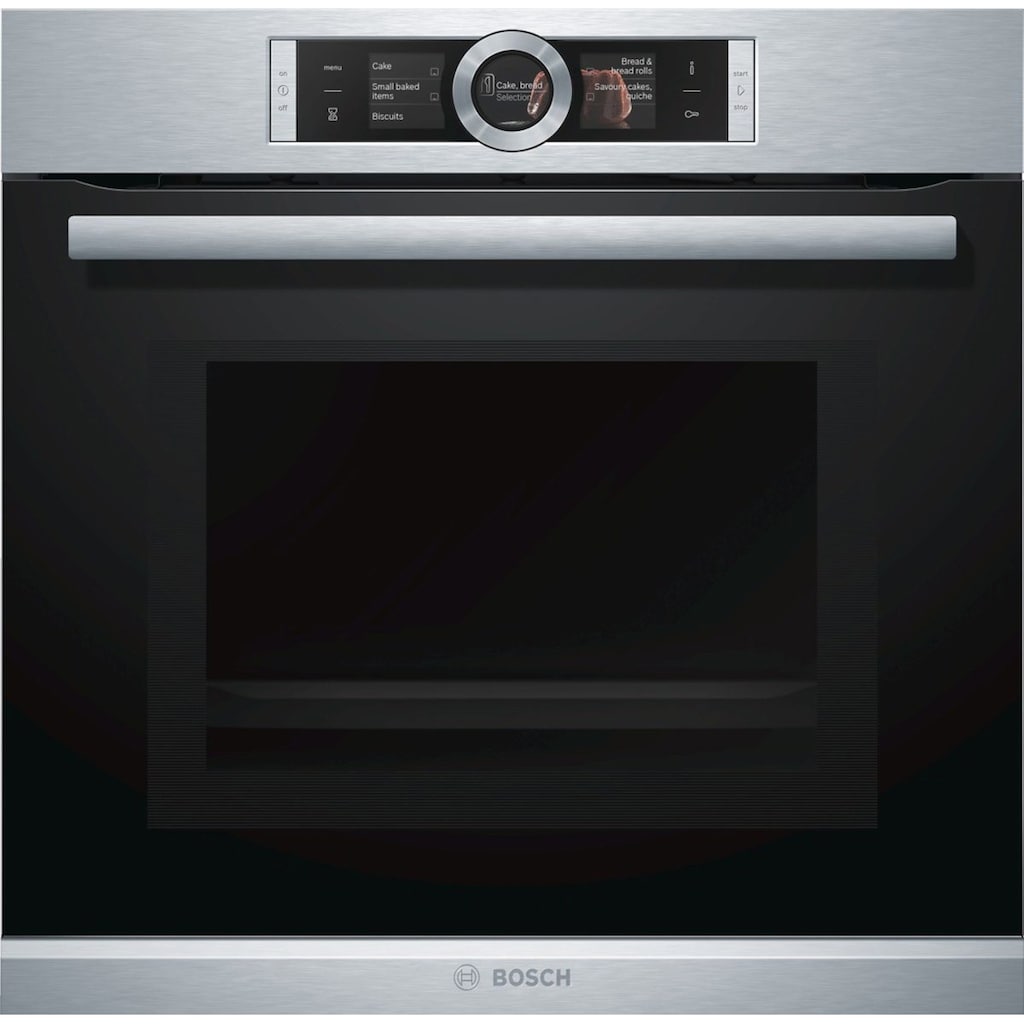 BOSCH Backofen mit Mikrowelle »HMG6764S1«, Serie 8, mit Vollauszug, Pyrolyse-Selbstreinigung, mit 4D Heißluft