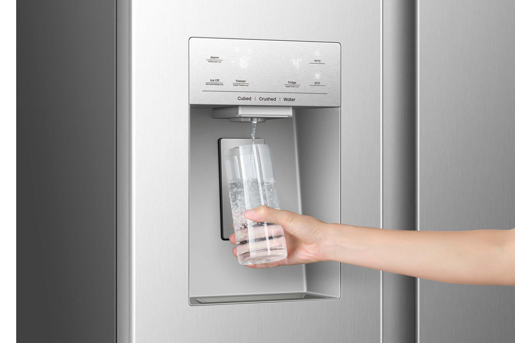 Hisense Side-by-Side »MS91528IC« 178,6 cm hoch 91,1 cm breit mit Wasser-/Eisspender, kein Festwasseranschluss dank Tank