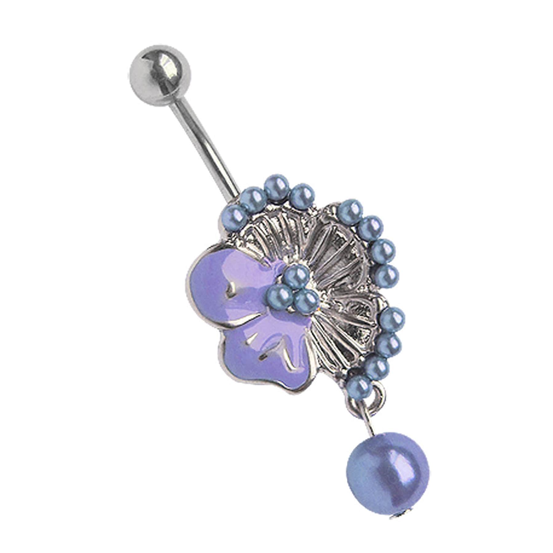 Bauchnabelpiercing »Piercing  Bauchnabelpiercing«, Blume mit vielen kleinen Perlen