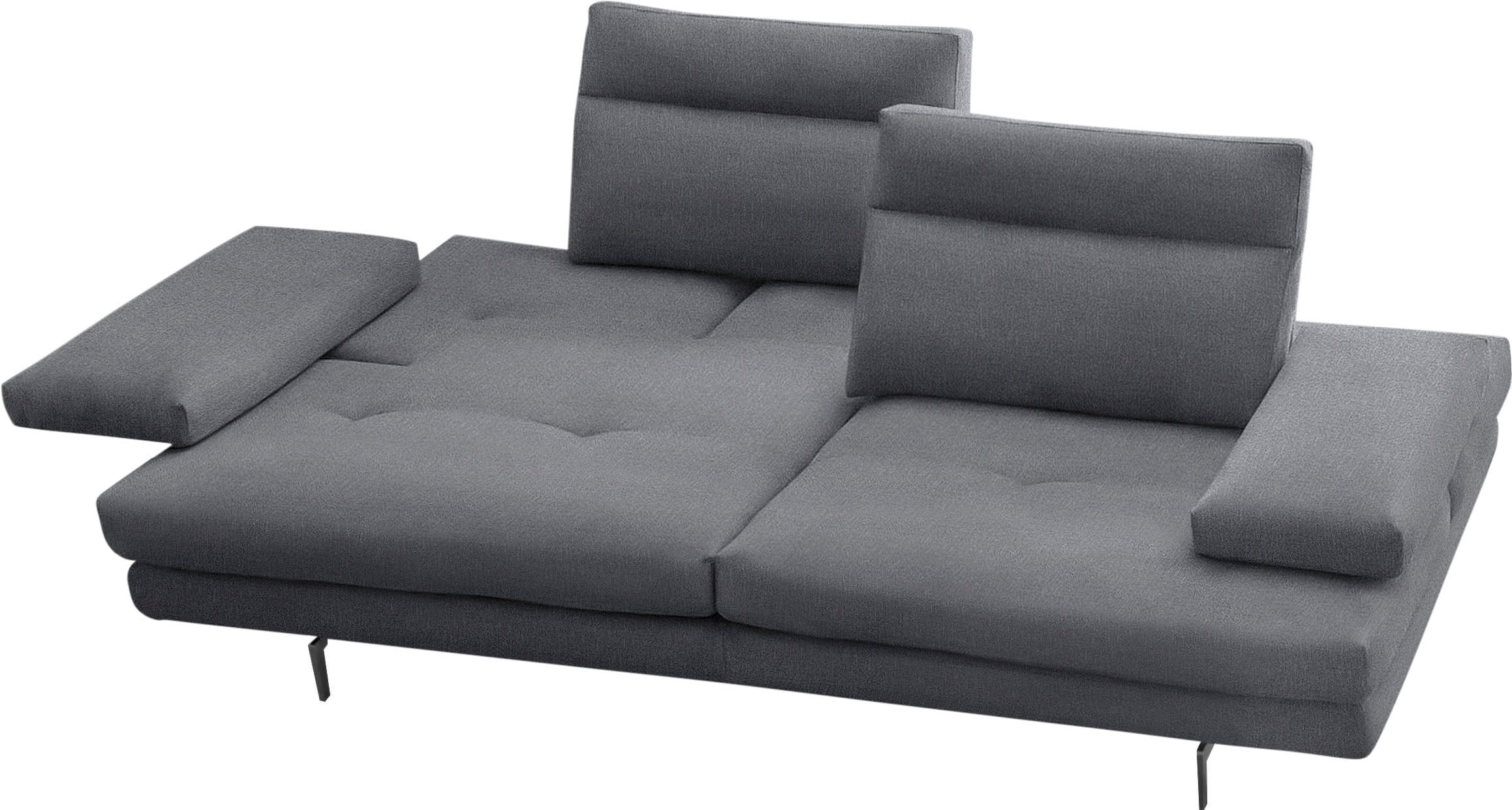 CALIA ITALIA 3,5-Sitzer »Toby Wing, 228 cm breit, italienisches Designsofa, Megasofa« inkl. Sitztiefenverstellung und Armteilfunktion, Füße in Schwarz matt
