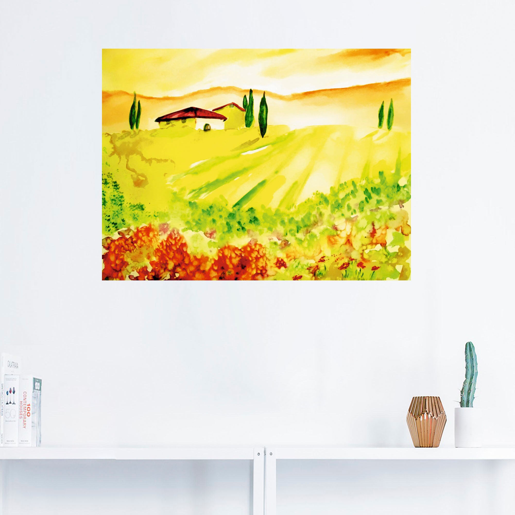 Artland Wandbild "Licht der Toskana", Felder, (1 St.), als Leinwandbild, Po günstig online kaufen