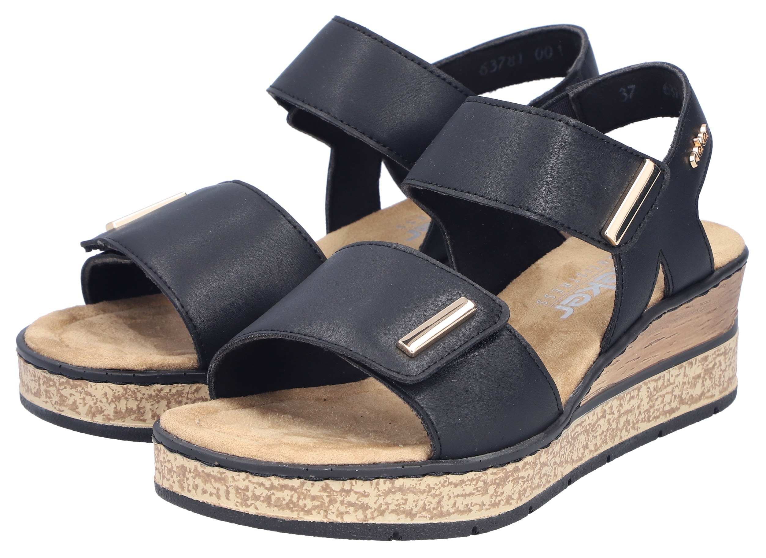 Rieker Klettschuh, Sommerschuh, Plateausandale mit Schmuckelemente