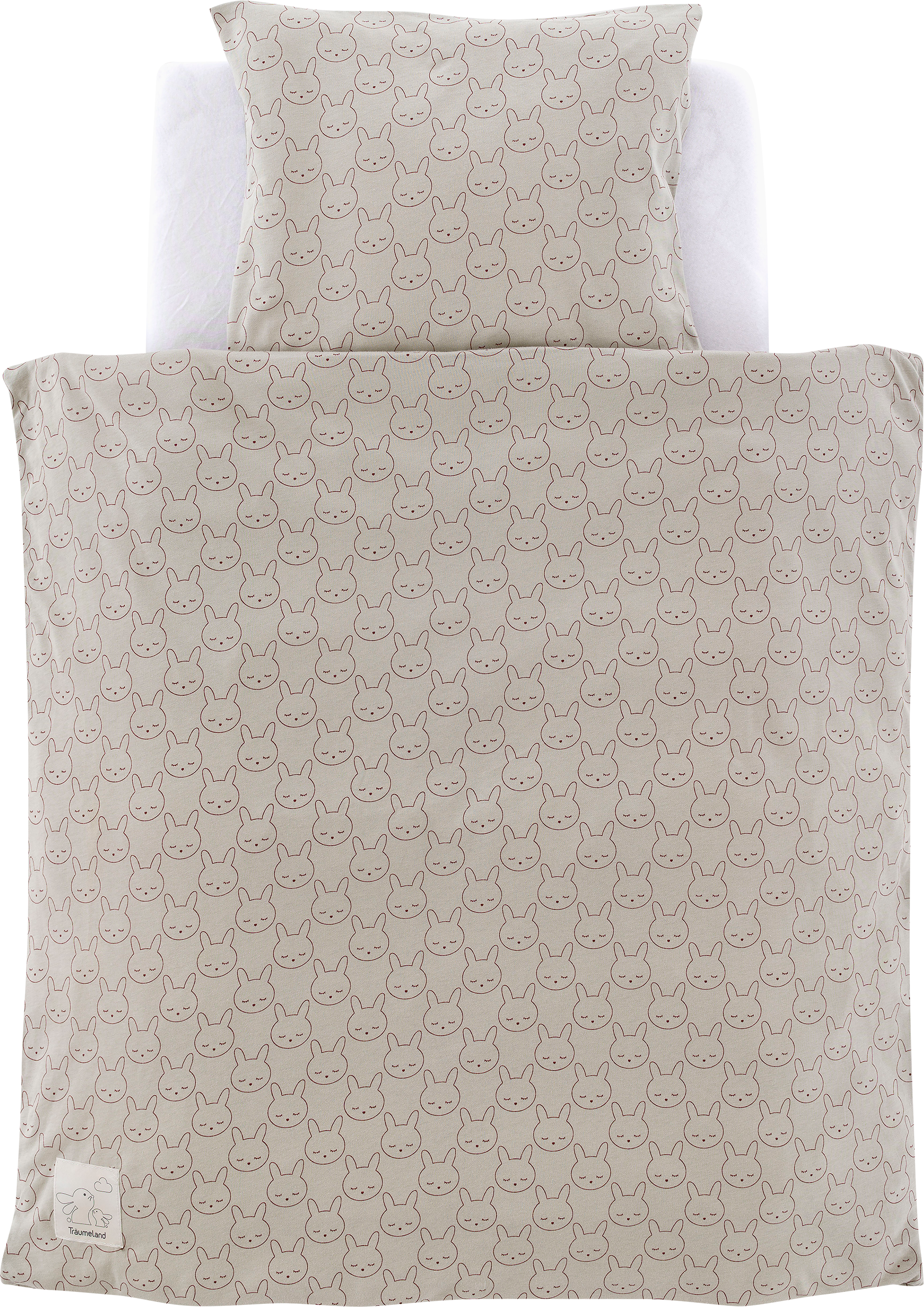 Träumeland Babybettwäsche "Jersey Kuschelhase" 2 Stk. mit Allover-Print