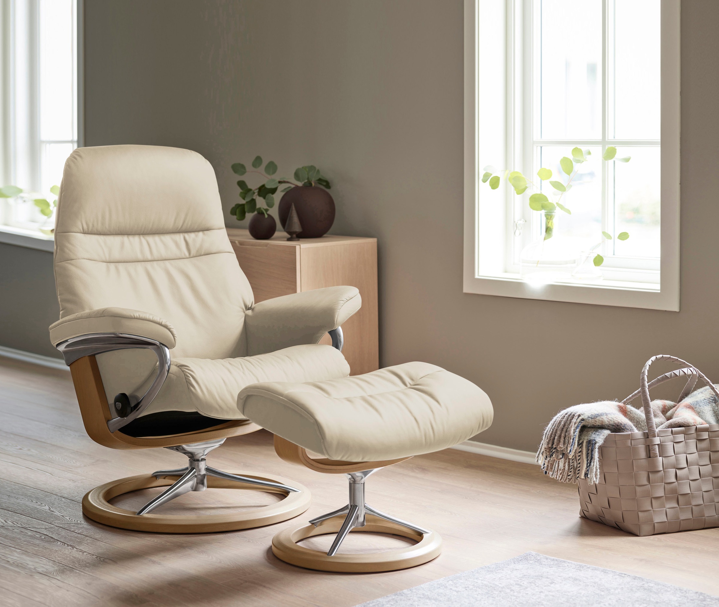 Stressless Relaxsessel "Sunrise" Relaxsessel mit Hocker, mit Signature Base günstig online kaufen