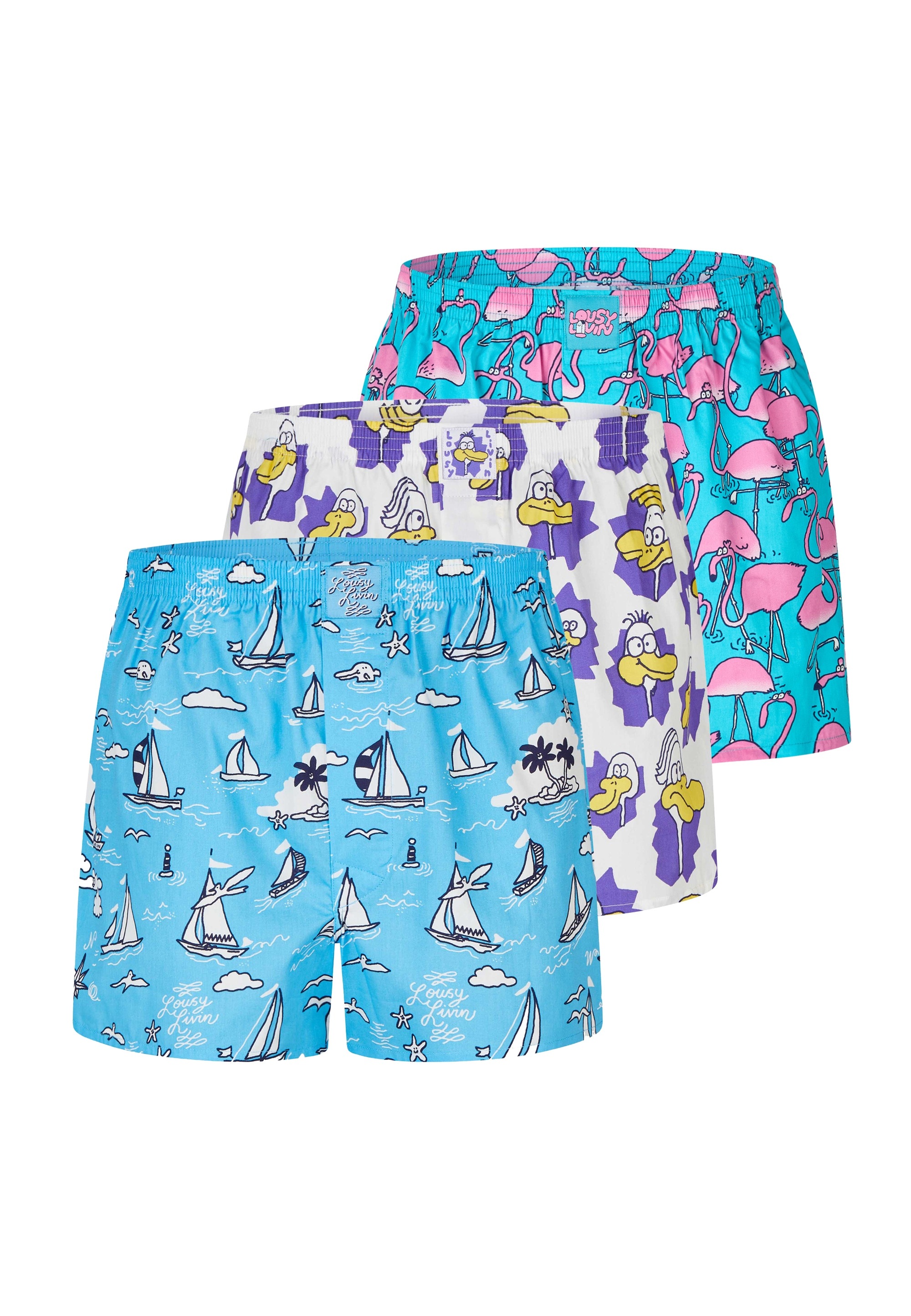 Lousy Livin Boxershorts »Cap du Lousy« 3 Stk. mit lässigen Allover-Prints