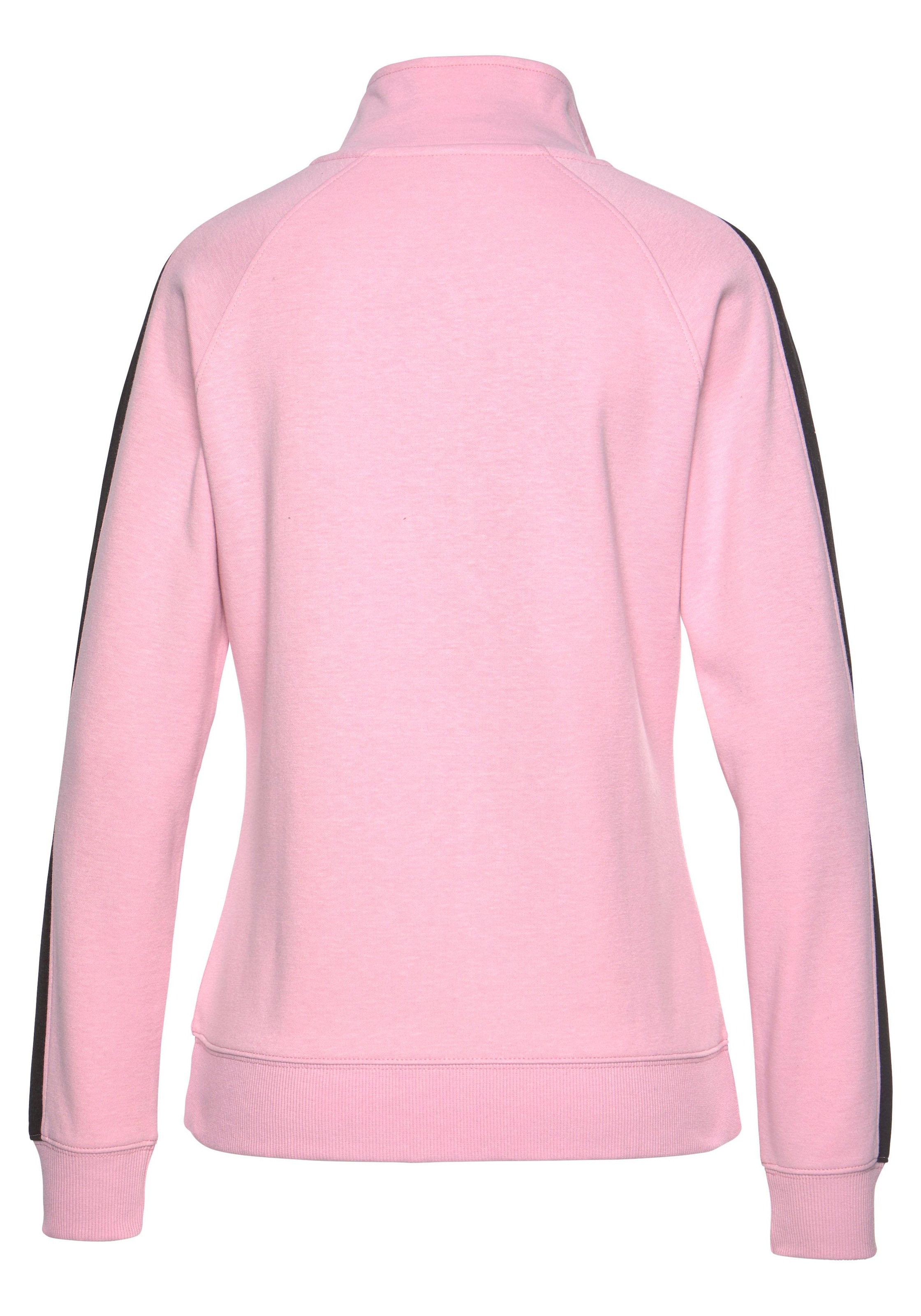 Bench. Loungewear Sweatjacke, mit Seitenstreifen und Stehkragen, Loungewear
