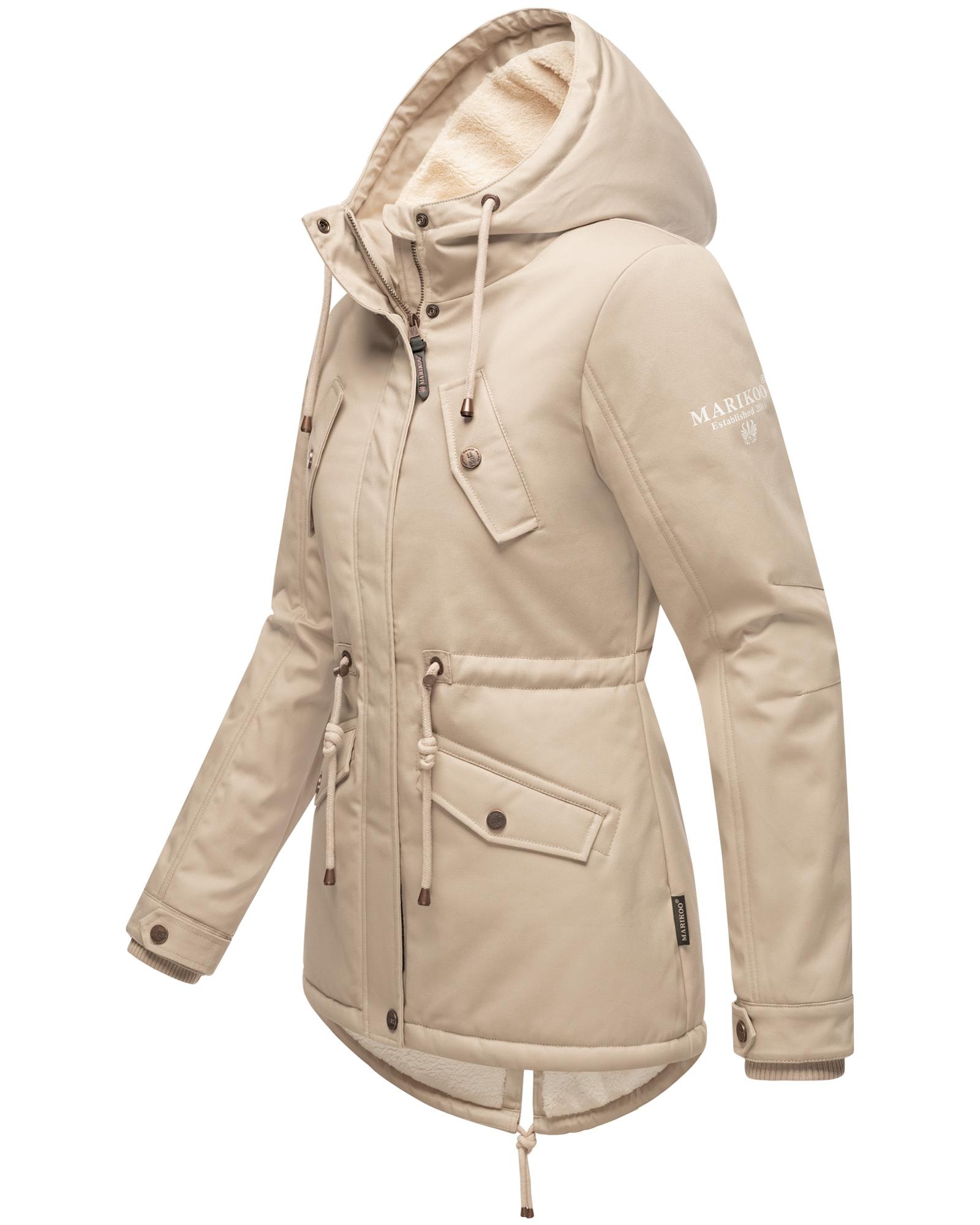 Marikoo Winterjacke »Manolya«, mit Kapuze, stylischer Kurzmantel mit weichem Teddyfell-Futter