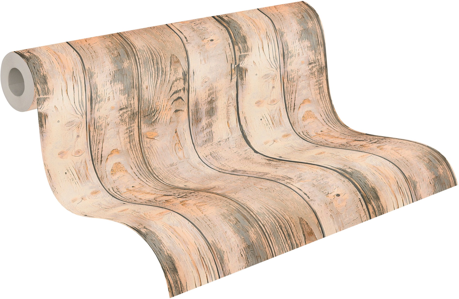 A.S. Création Vliestapete »Rustikales Holz« Holz leicht strukturiert Vliestapete Holzoptik rustikal Natur, Beige, Braun und Schwarz