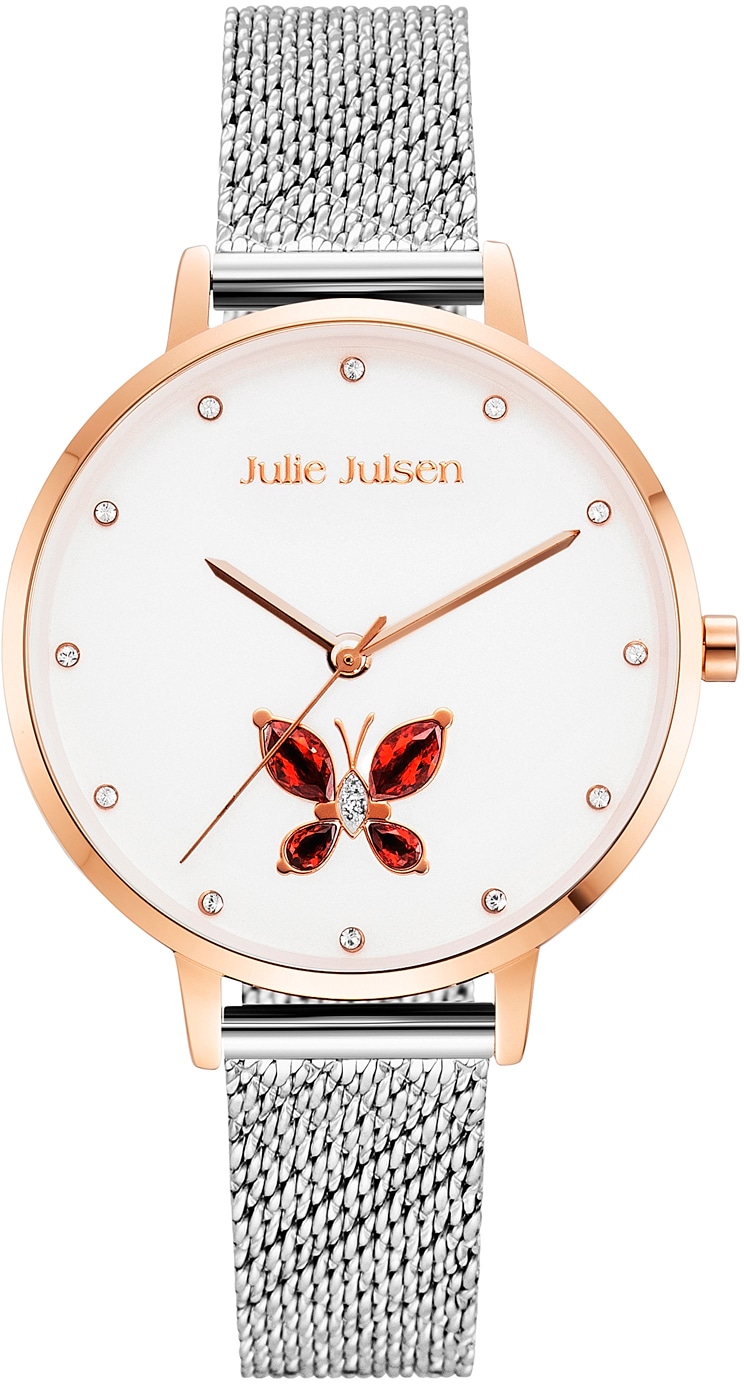 Julie Julsen Quarzuhr »Butterfly Box, JJW1187RGSME-SET«, (Set, 3 tlg., mit Kette und Anhänger)