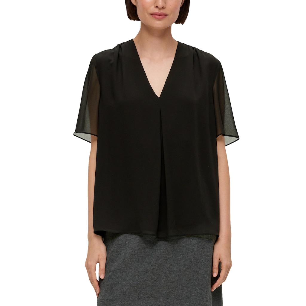 s.Oliver BLACK LABEL Shirtbluse, mit eingelegter Falte vorne