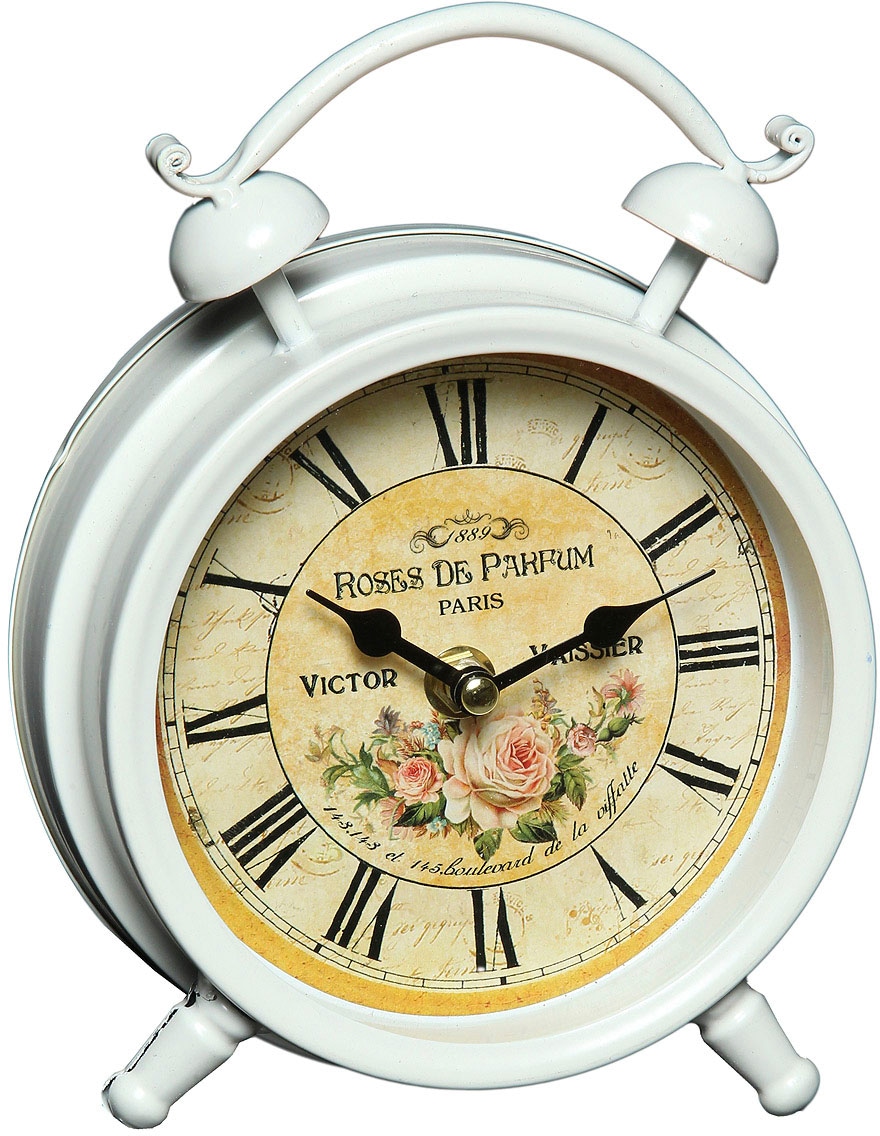 Ambiente Haus Tischuhr "Tischuhr aus Metall - Rosen 16cm" günstig online kaufen