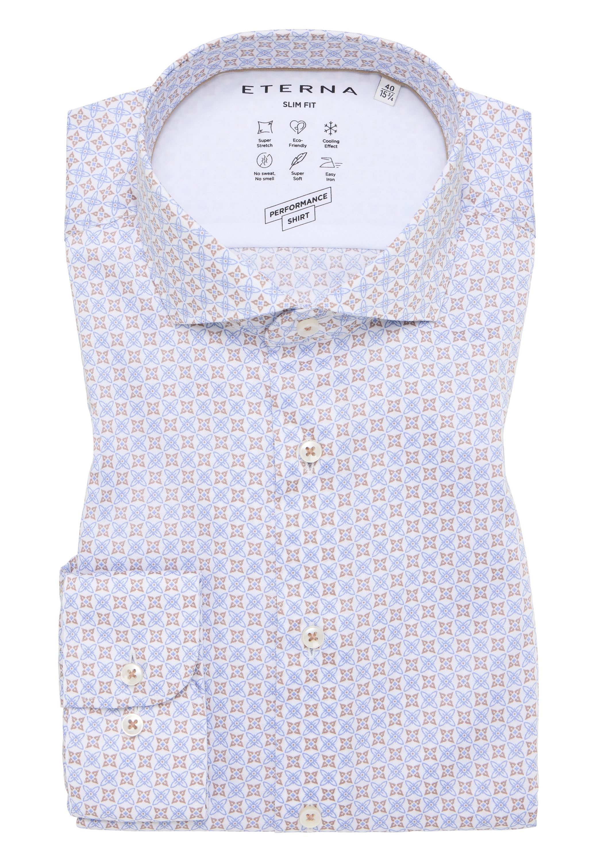 Eterna Langarmhemd »SLIM FIT«, EASY IRON (bügelleicht)