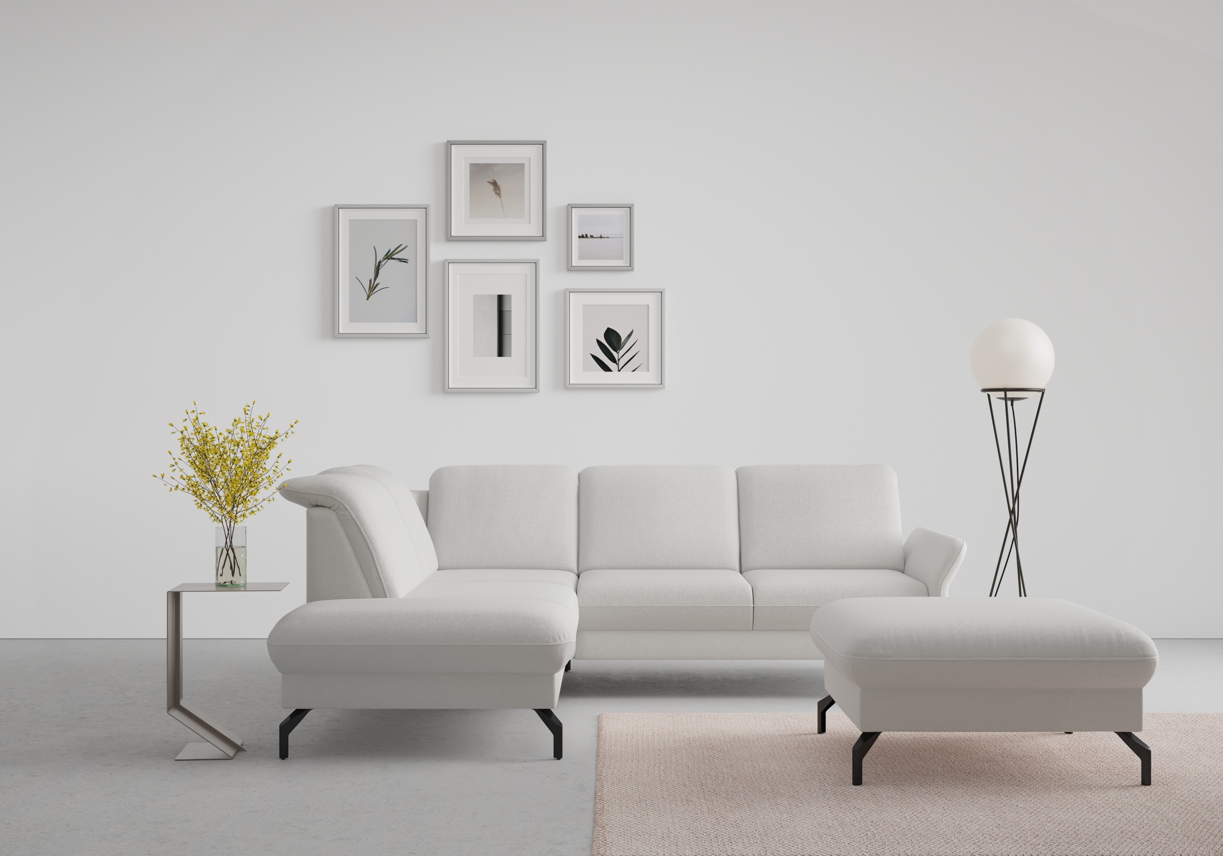 Ecksofa SIT & MORE "Fashion L-Form", grau (hellgrau), B:250cm H:84cm T:207cm, Sofas, Ecksofa, wahlweise mit Kopfteilverstellung und Vorziehsitz, motorisch 7