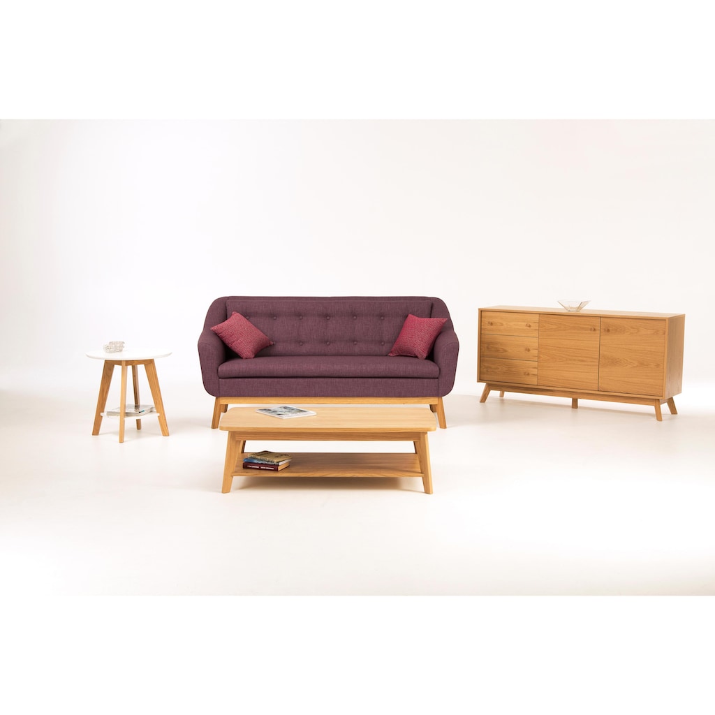 Woodman Couchtisch »Bórgvin«, Breite 115 cm, zeitloses Design, mit 1 Ablageboden, Holzfurnier Eiche