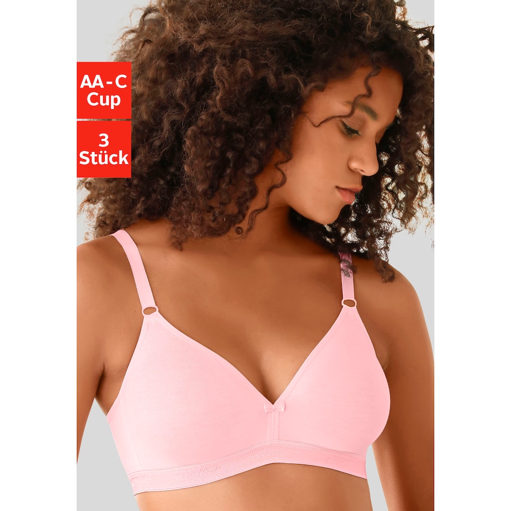 petite fleur Bralette-BH, (Packung, 3 Stück), ohne Bügel im Triangel-Schnitt aus Baumwolle