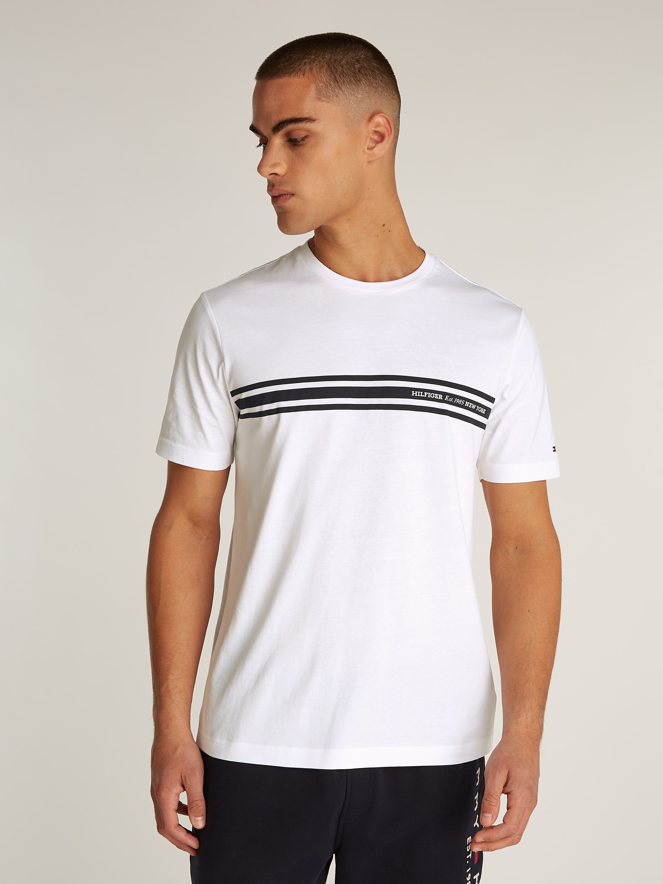 Tommy Hilfiger Rundhalsshirt "CENTRAL CHEST STRIPE TEE" günstig online kaufen