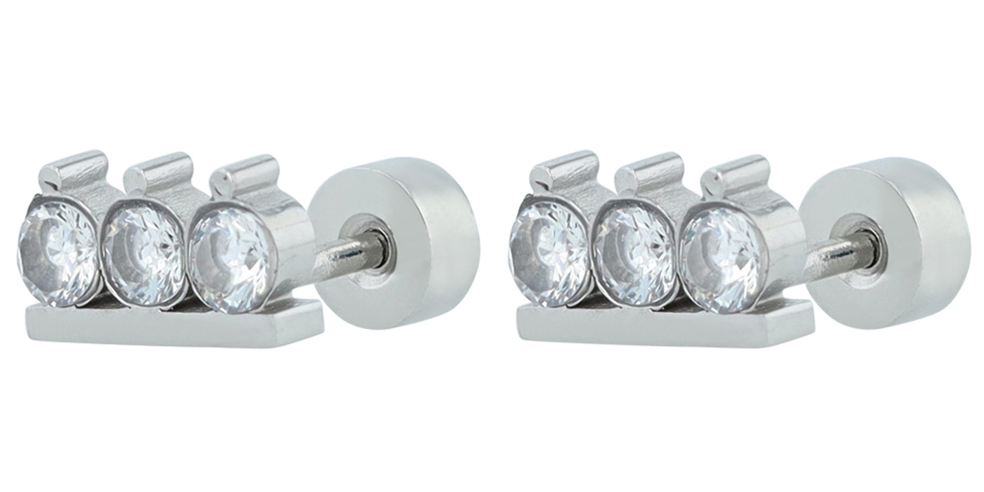 Adelia's Pair Earrings Stainless Steel Silver 2
