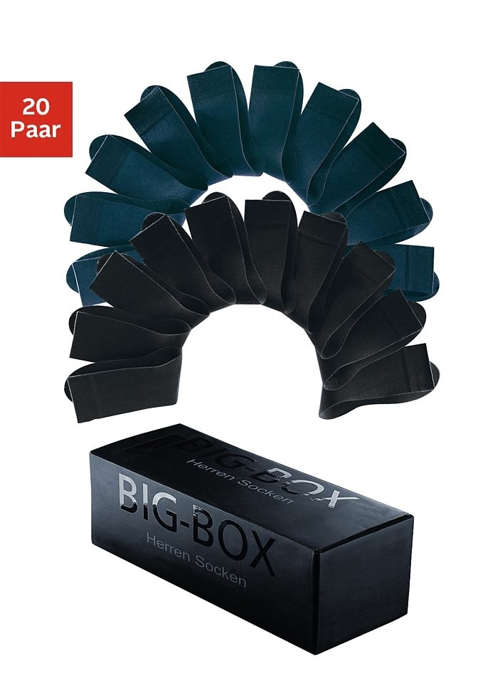 H.I.S Businesssocken "Damen und Herren Socken in der Großpackung" Box, 20 Paar tlg. Anzugsocken in der Big-Box