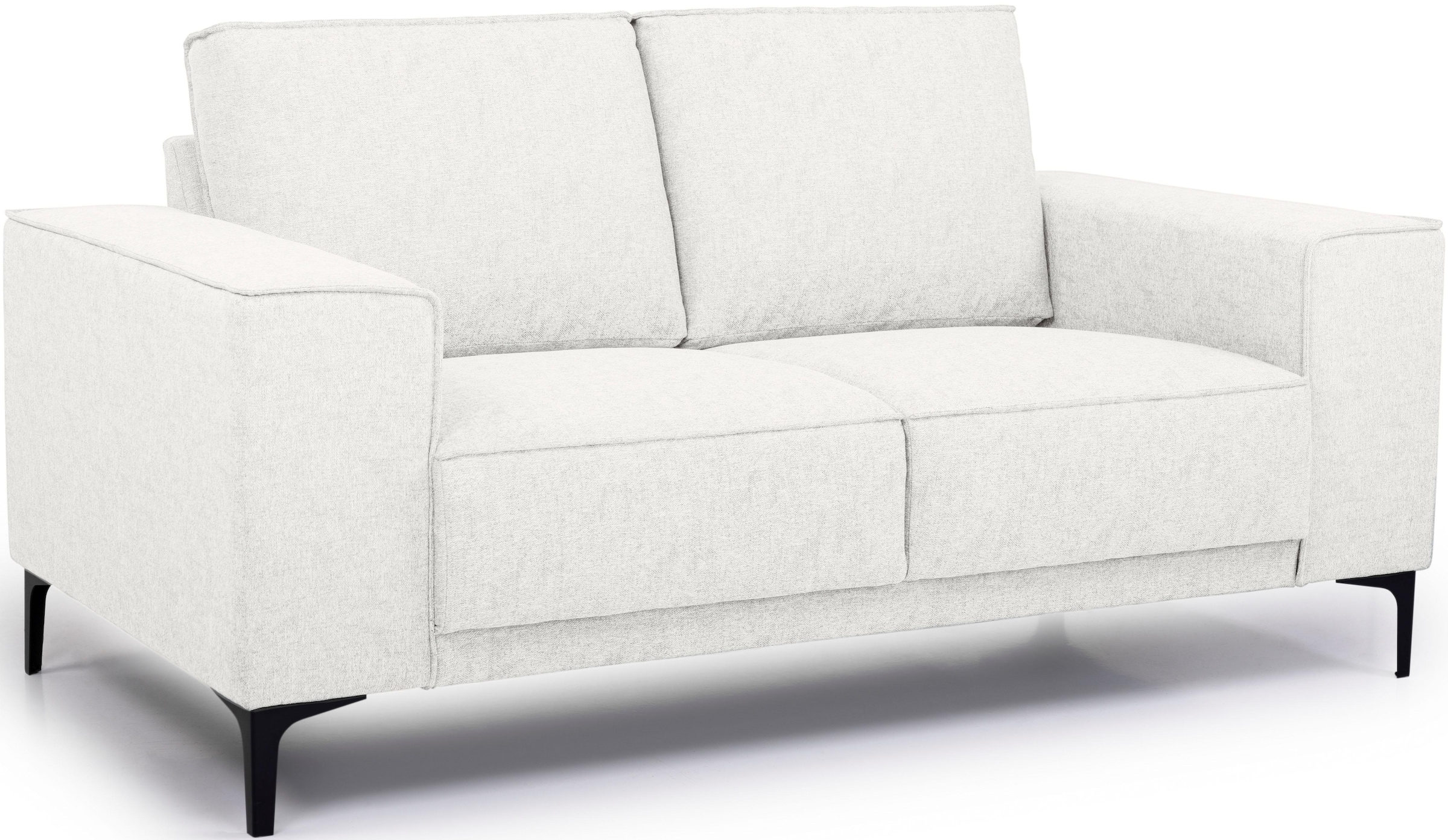 Places of Style 2-Sitzer »Kompaktsofa Oland, Struktur, Flachgewebe, Luxus-Microfaser, Boucle«, 164 cm, Wellenunterfederung, Skandi-Design, Metallfüße