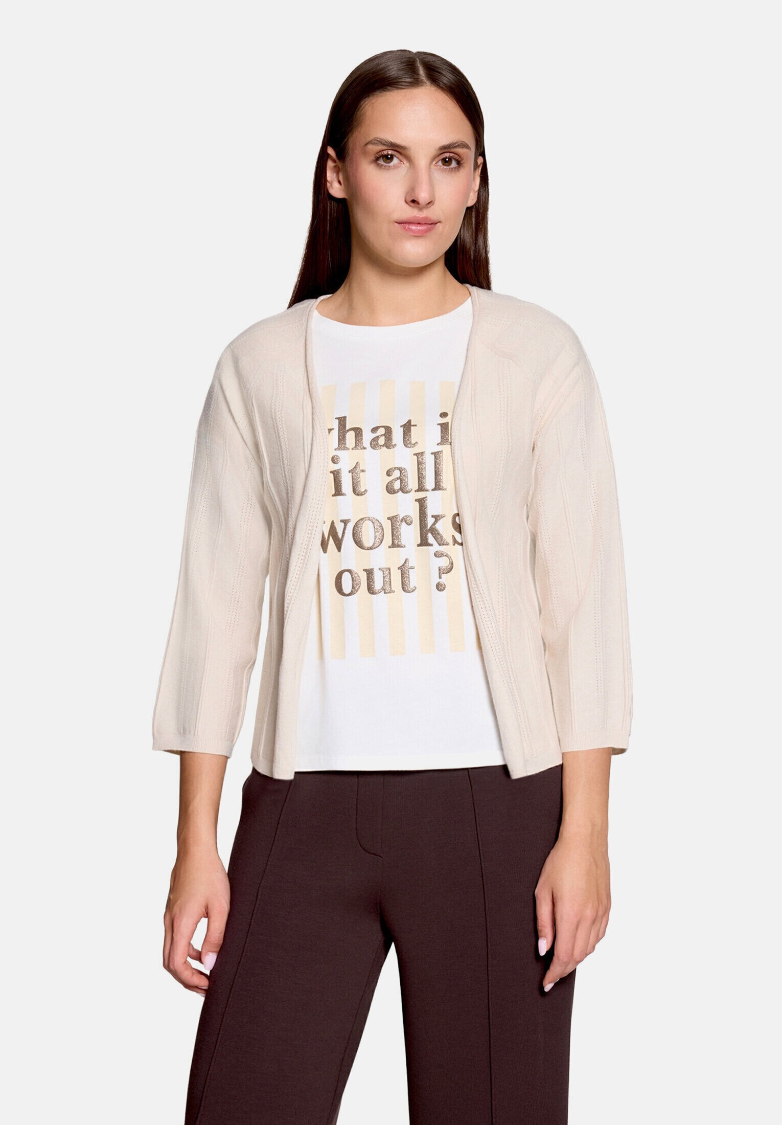 Cartoon Strickjacke »Damen mit Rundhalsausschnitt« 1