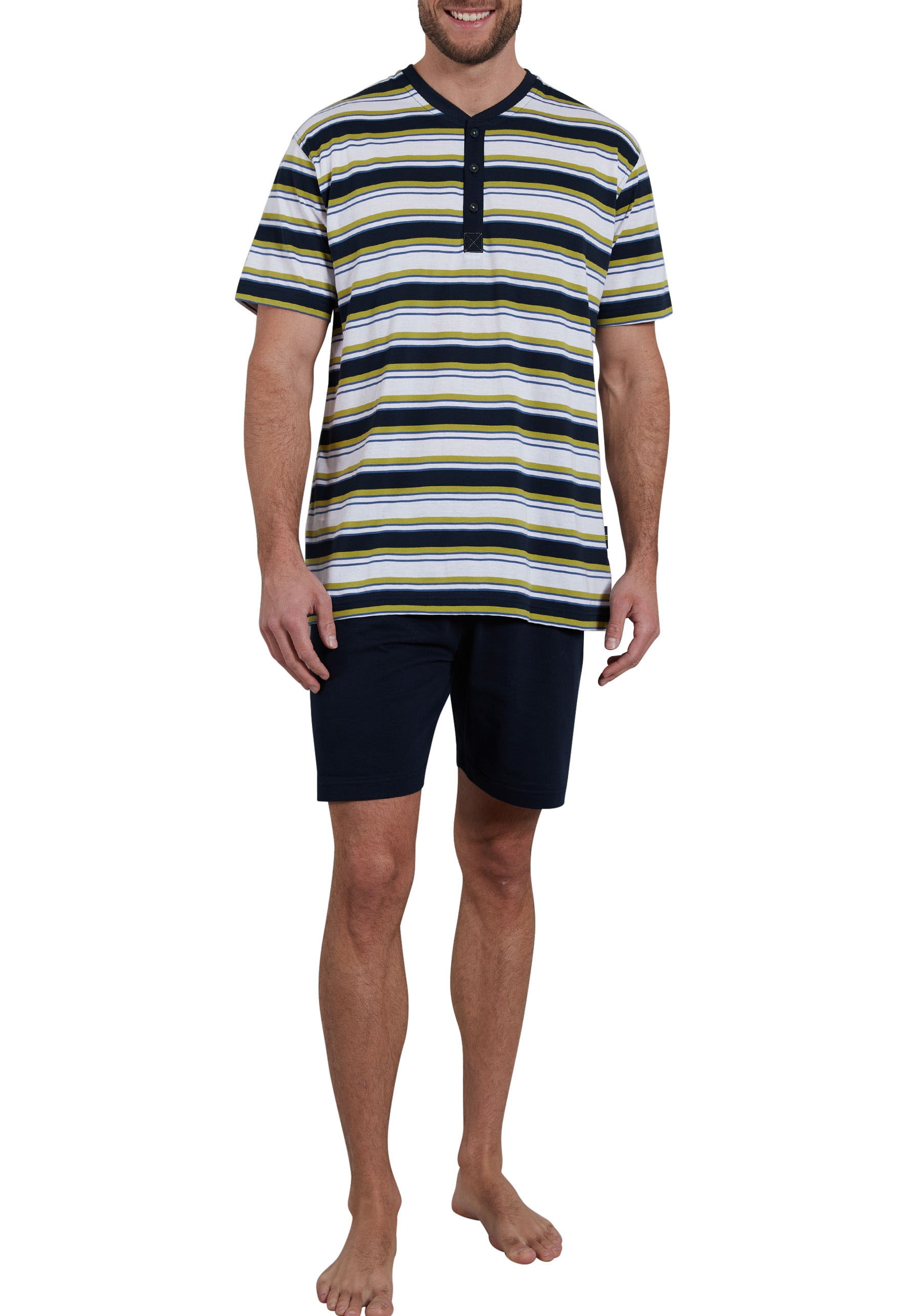 Götzburg Herren Kurzer Schlafanzug Bronx 1/2 Arm Pyjama - Siemers