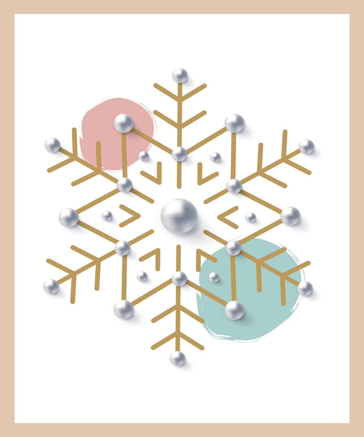 queence Bild mit Rahmen »Schneeflocke gold«, Jahreszeiten-Schneeflocke-Schneeflocken-Weihnachten, (1 St.), Premium Rahmenbild, liebevolle Handarbeit
