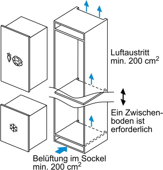 BOSCH Einbaugefrierschrank »GIV11ADC0«, 6, 71,2 cm hoch, 55,8 cm breit