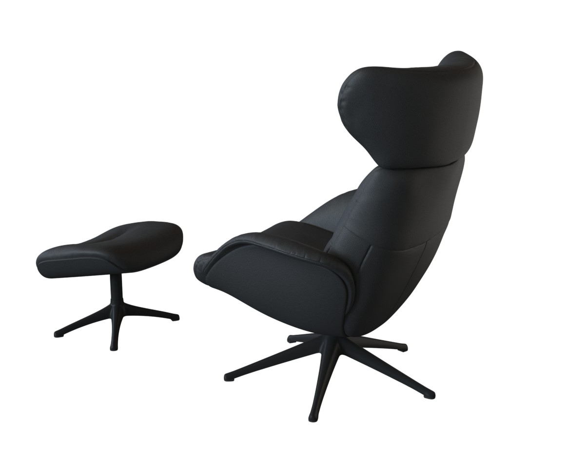 FLEXLUX Relaxsessel »Relaxchairs More«, Premium Komfort, Rücken- & Kopfteilverstellung, drehbar, Fuß schwarz