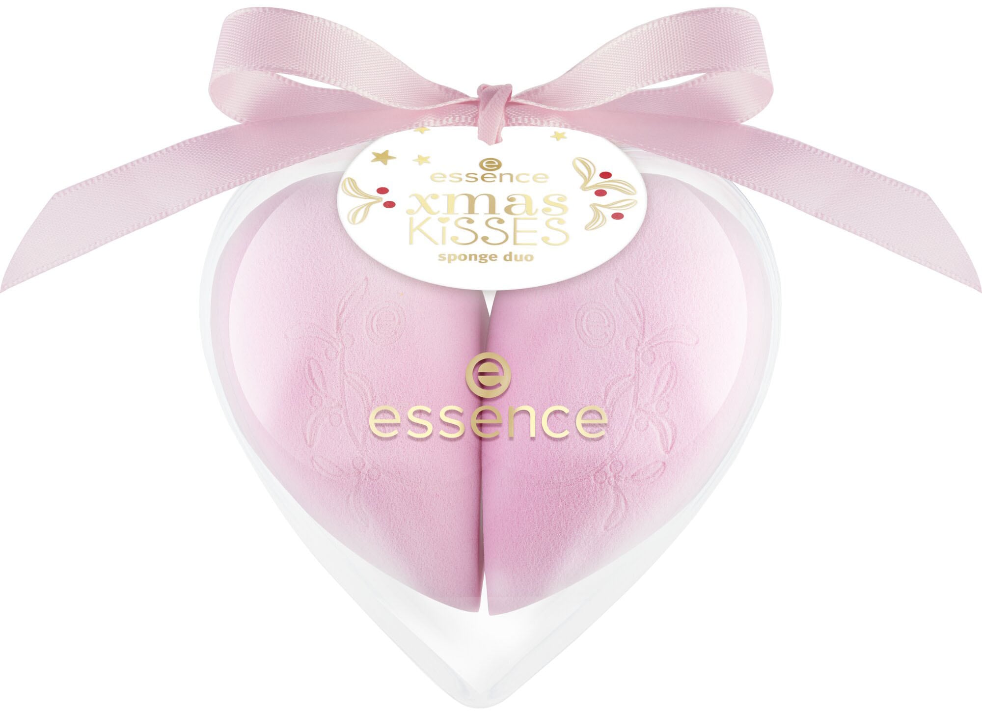 ESSENCE Make-up Schwamm "xmas KiSSES sponge duo"where hearts unite..., wasseraufnehmendes Polyurethan, Kosmetikschwämme, mit zwei Schwämmen